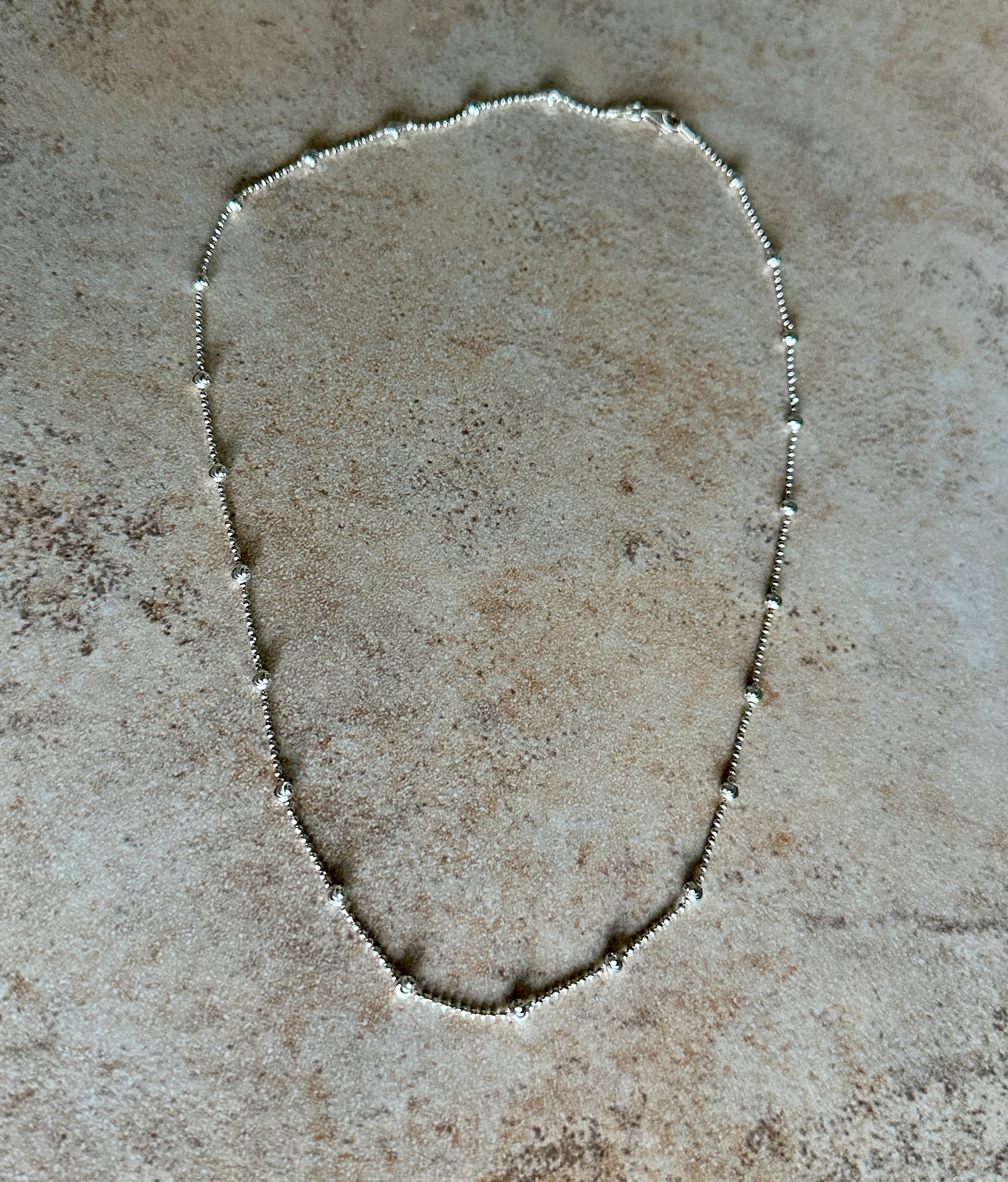 Sparkly Sterling Silver Balls Necklace