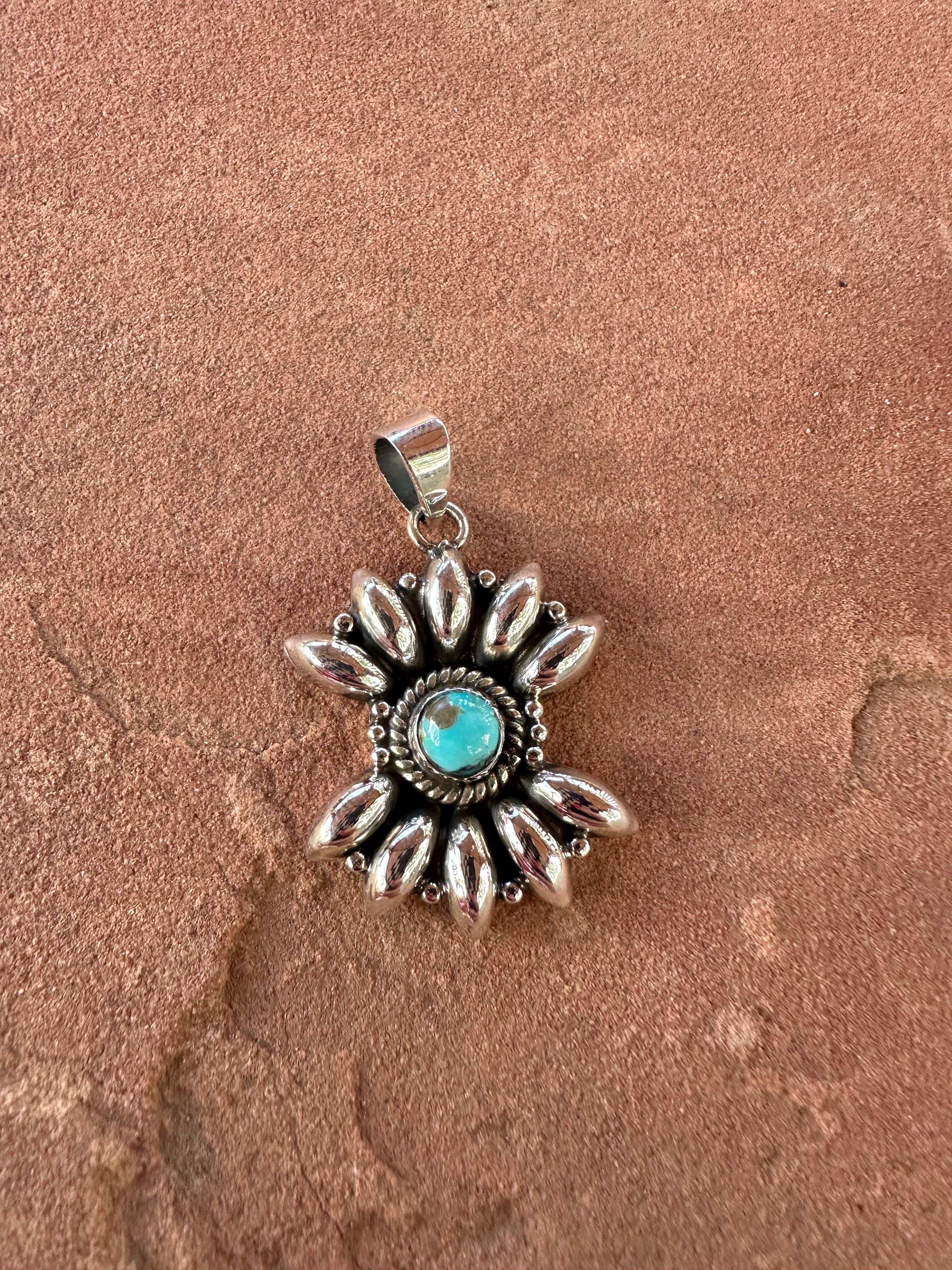 Beautiful Handmade Sterling Silver & Turquoise pendant