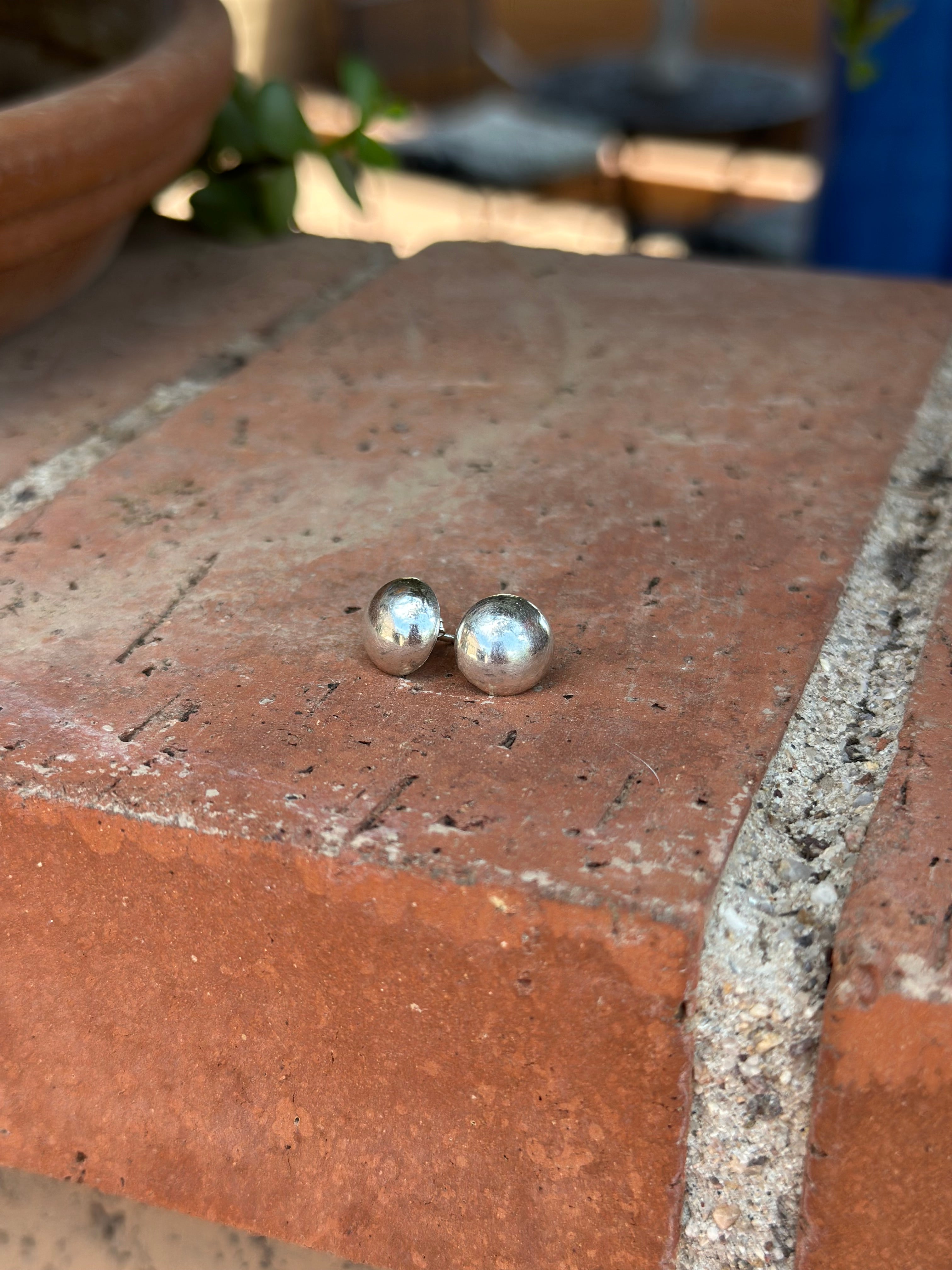 Handcrafted  Sterling Silver Ball Stud Earrings 6mm