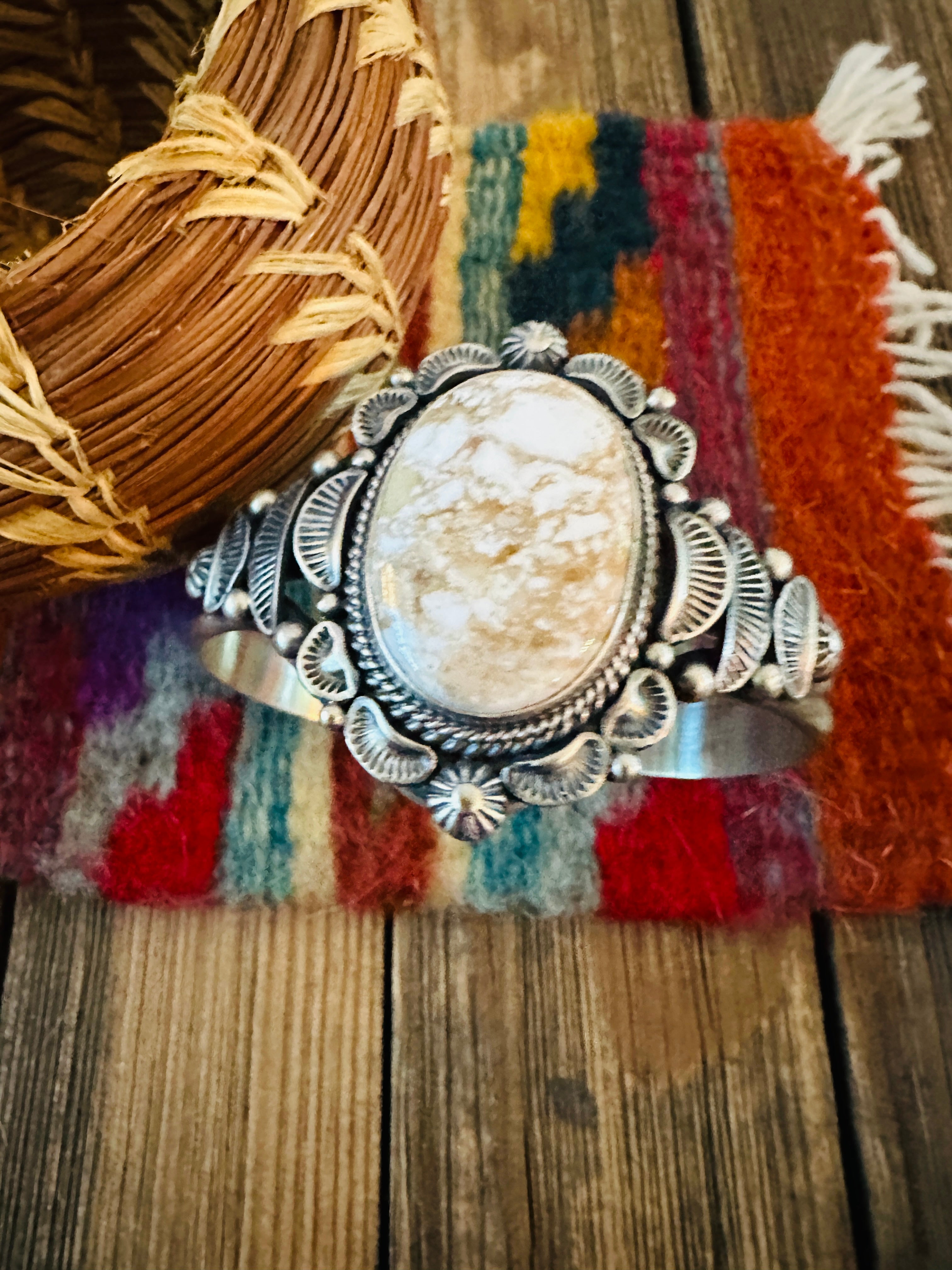 Handcrafted Dry Creek Turquoise & Sterling Silver Cuff Bracelet