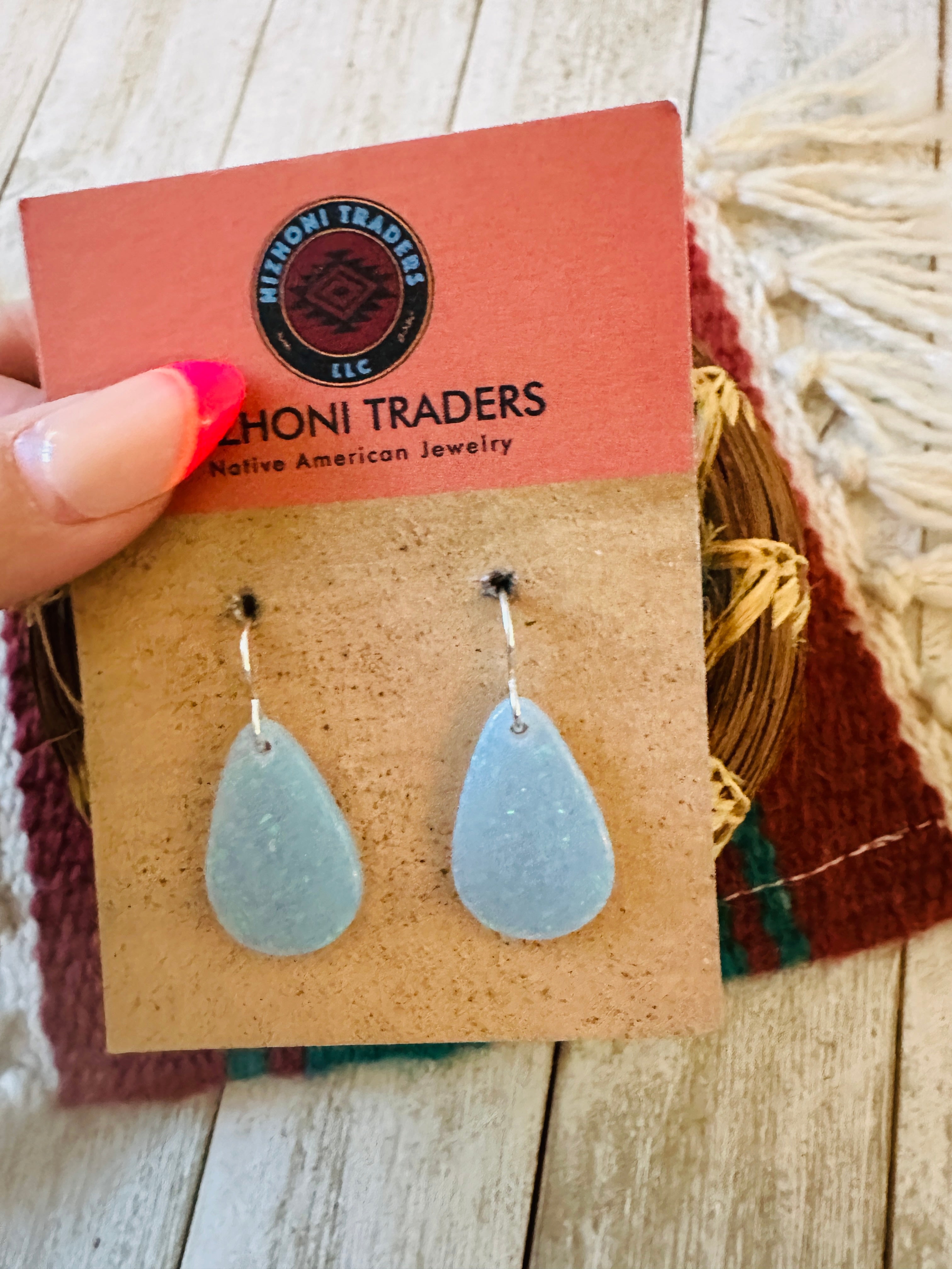 Summer Lovin’ Sterling Silver & Blue Opal Teardrop Dangle Earrings