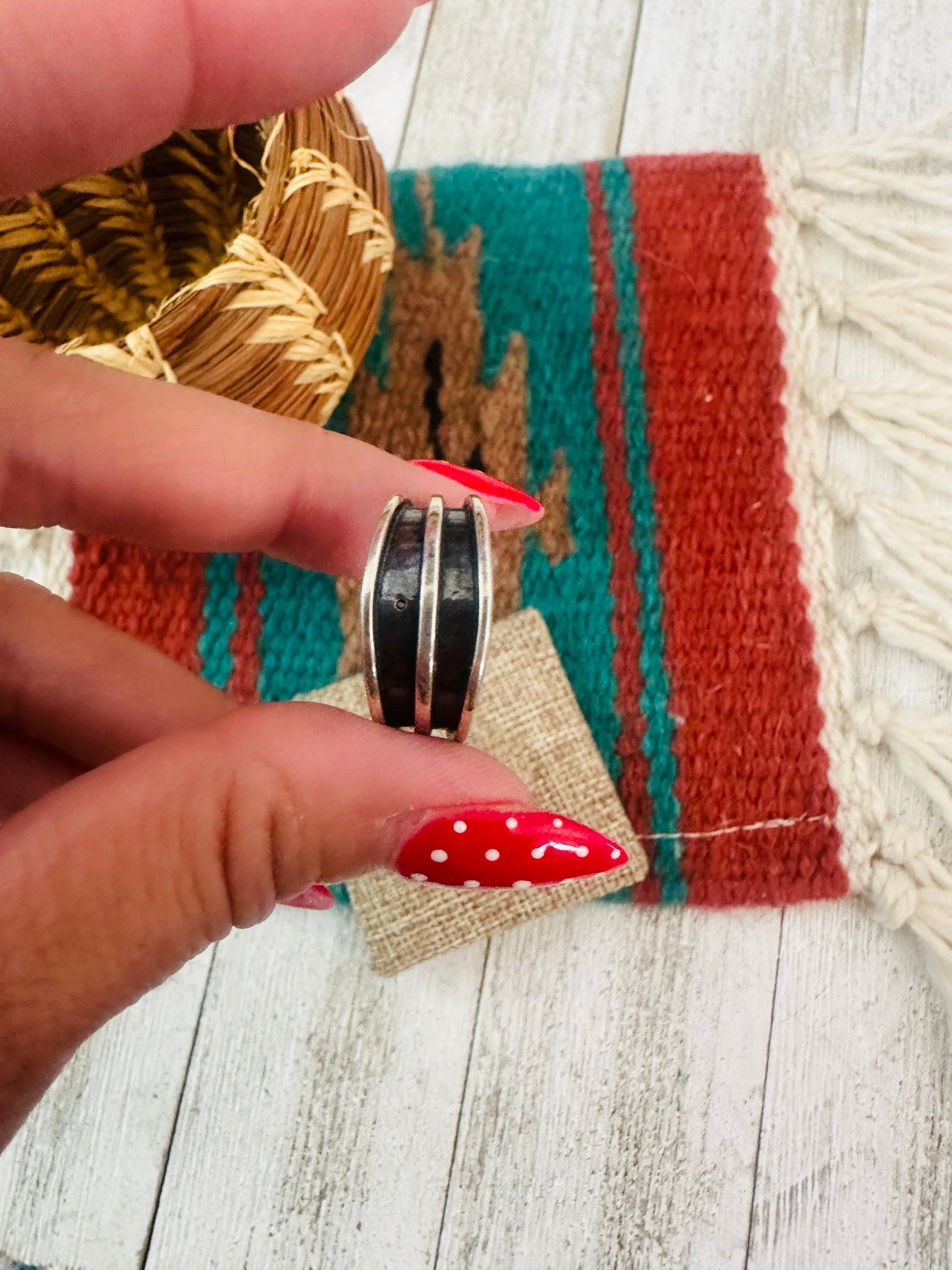 Handcrafted Old Pawn Sterling Silver Band Ring