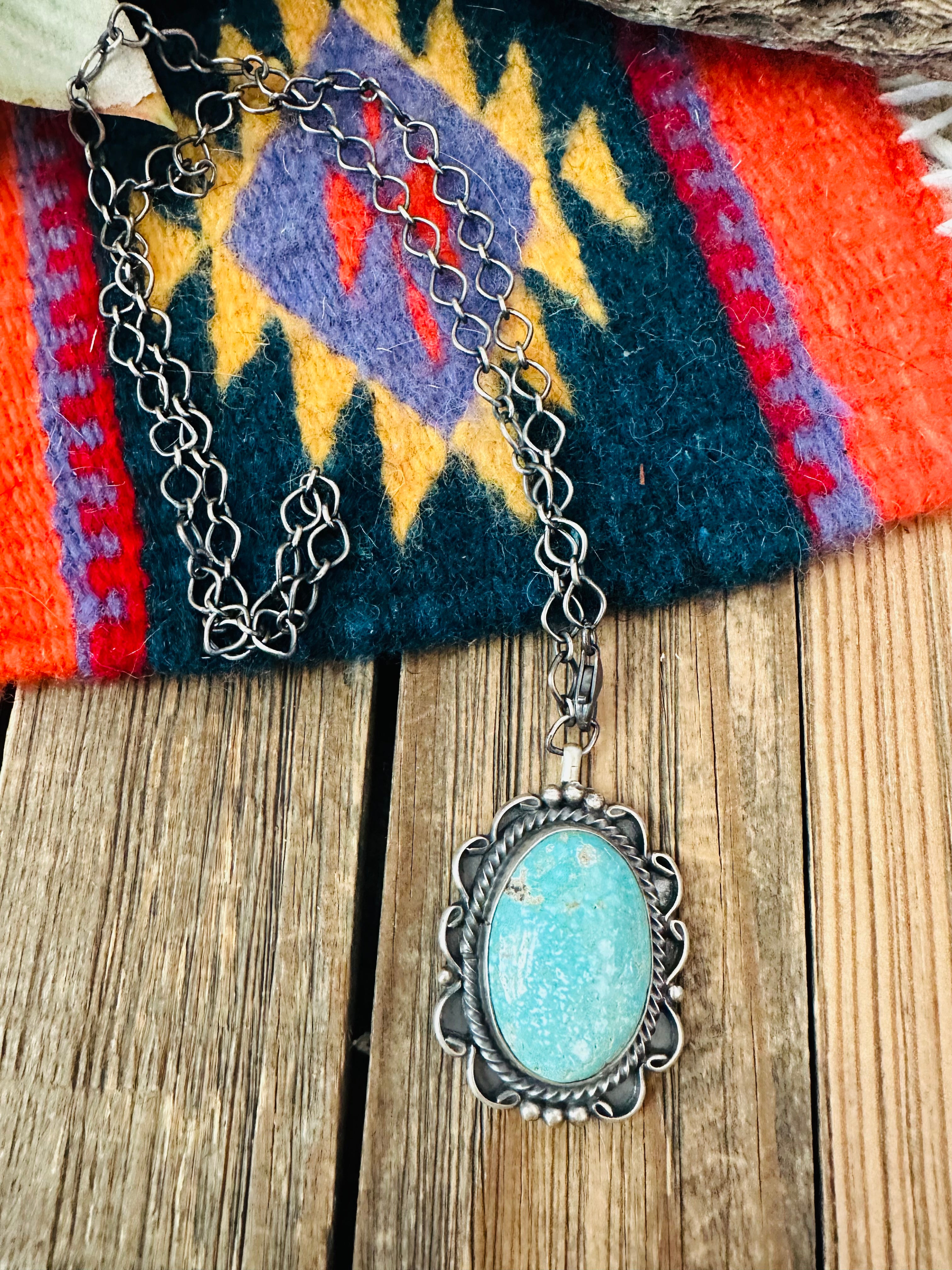 Navajo Sterling Silver & Turquoise Necklace