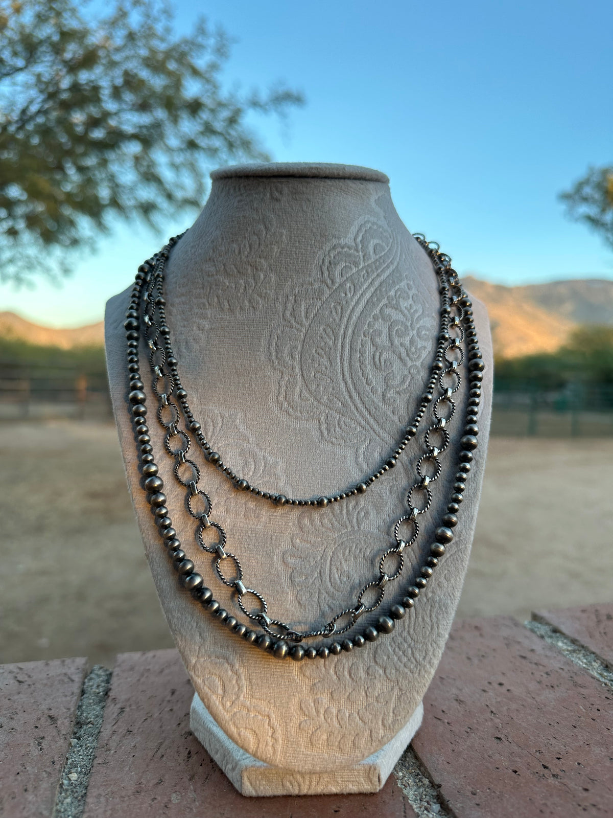 SILVER CITY MINI Handmade Sterling Silver 3 Strand Necklace