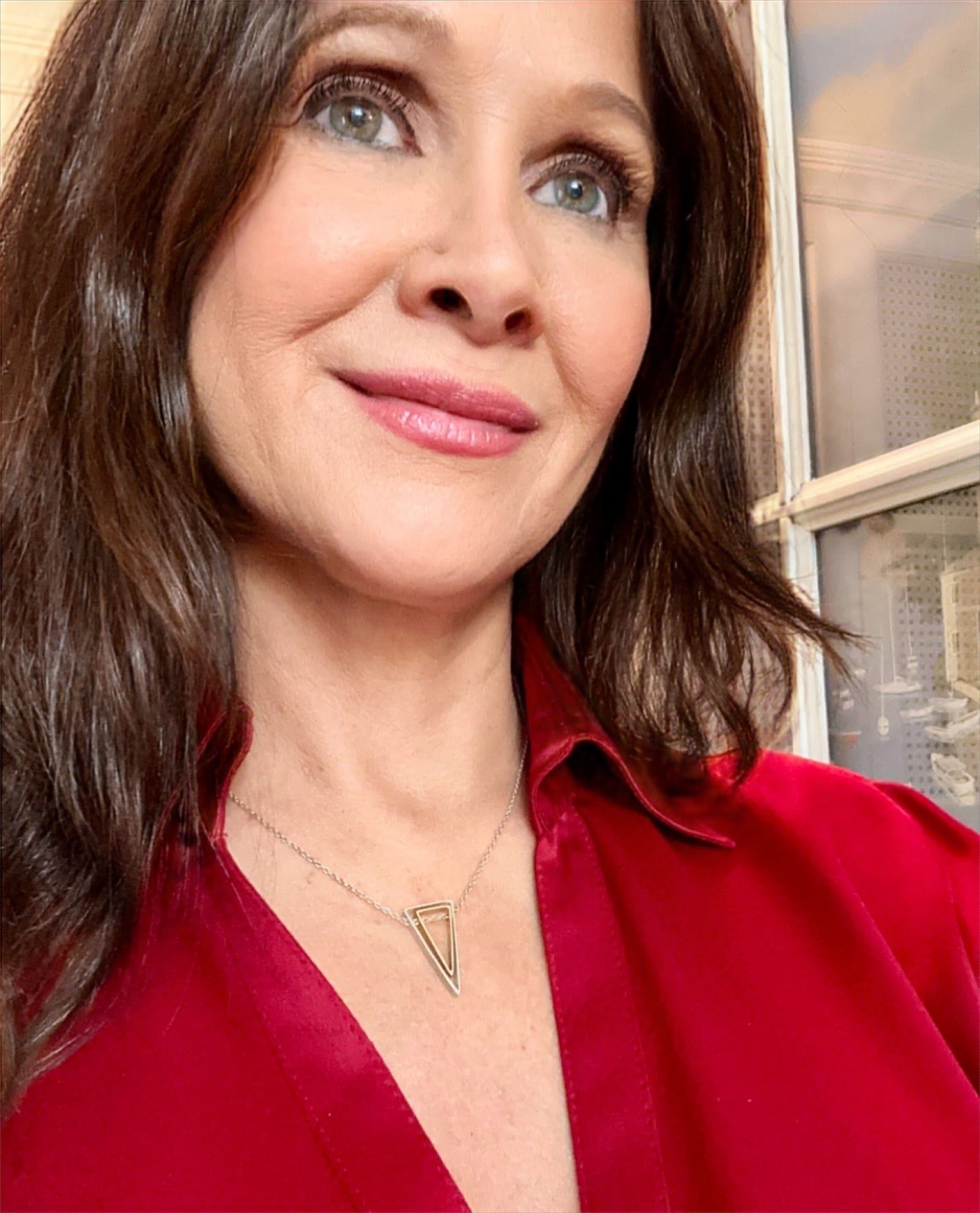 Silver & Gold Nested Triangles Necklace