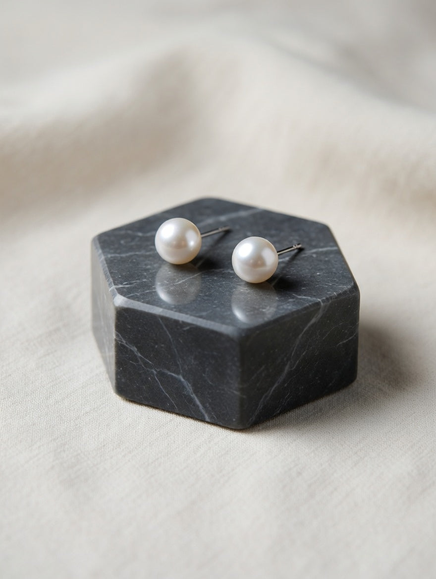 Timeless 4mm Freshwater Pearl Sterling Silver Stud Earrings