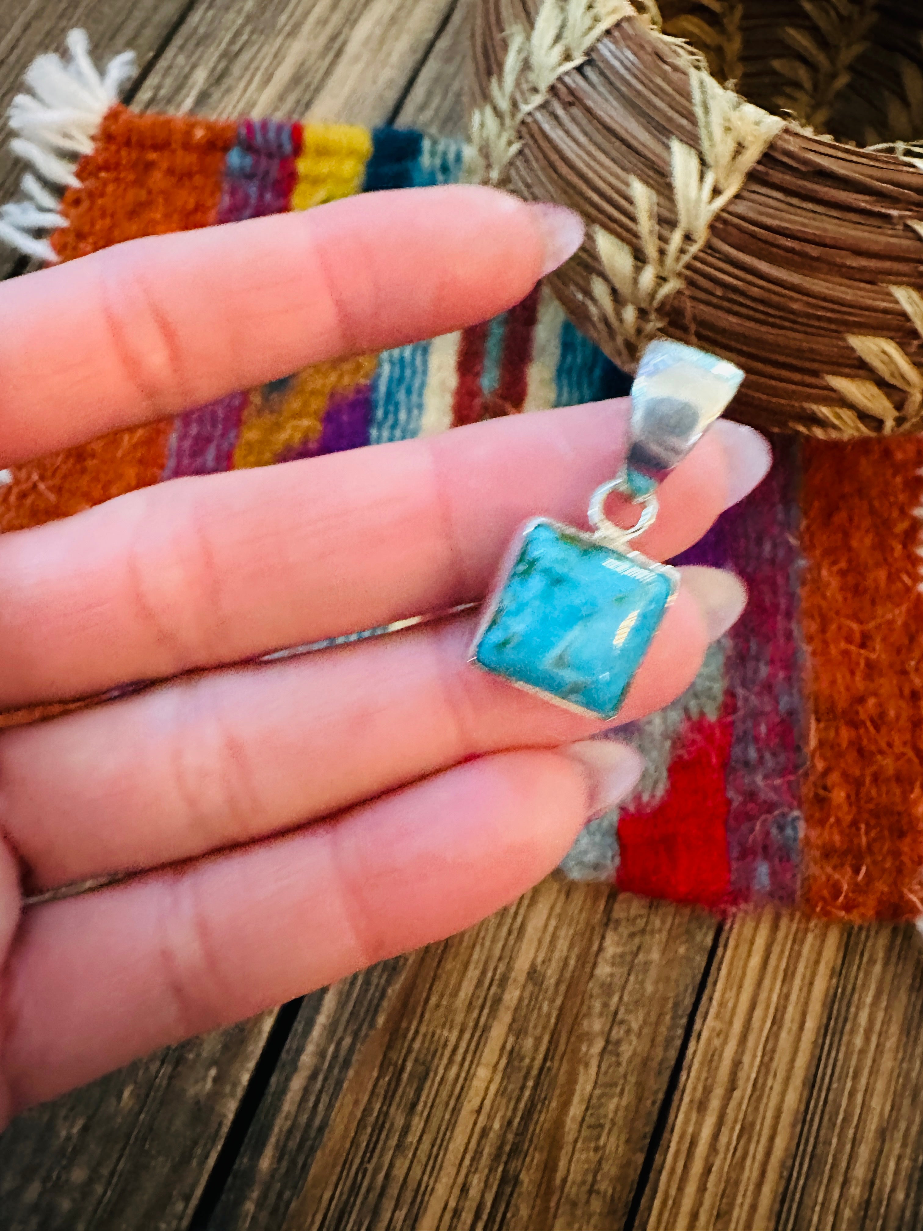 Handcrafted Sterling Silver & Turquoise Pendant