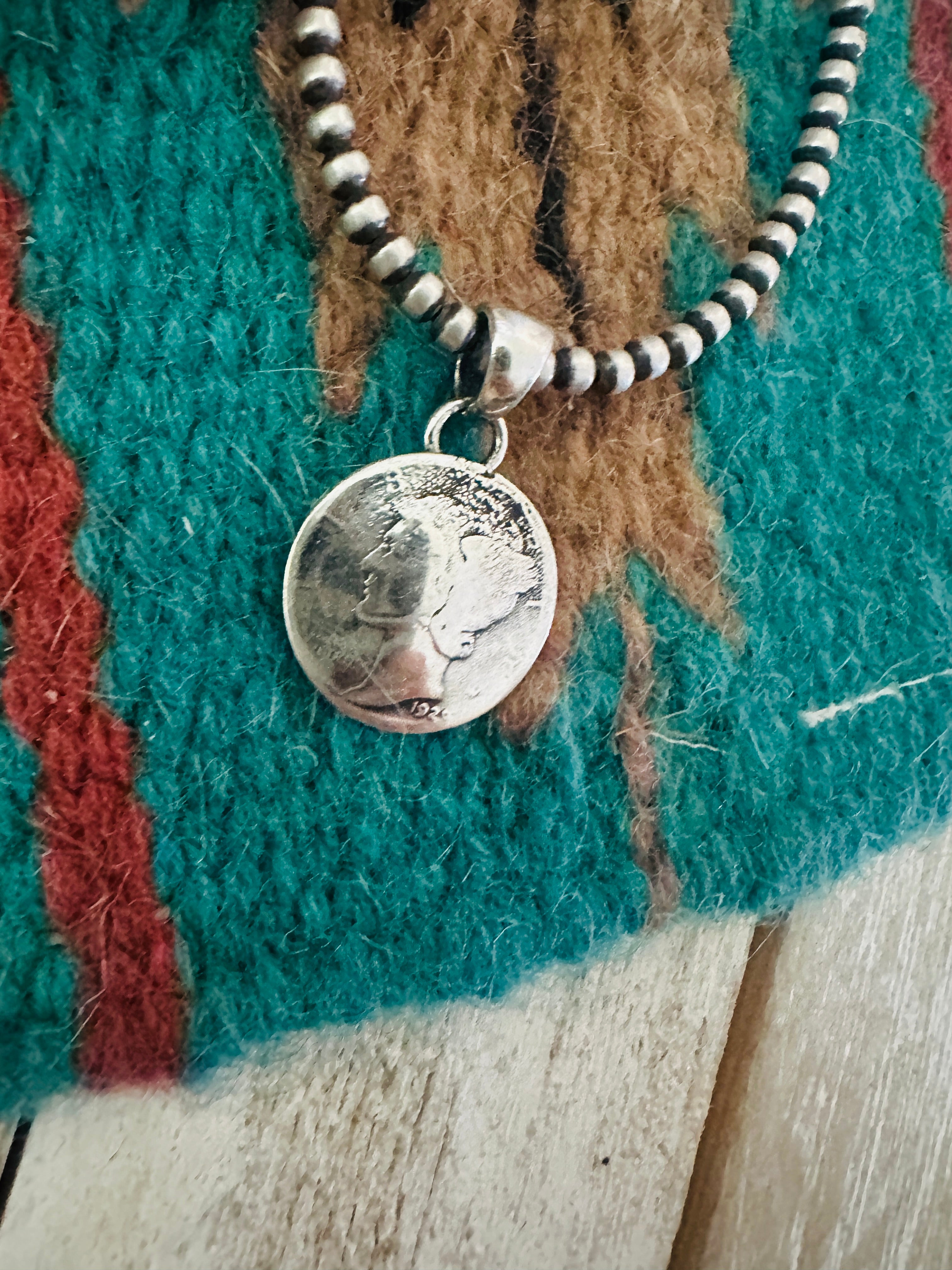 Navajo Sterling Silver  Liberty Dime Pendant