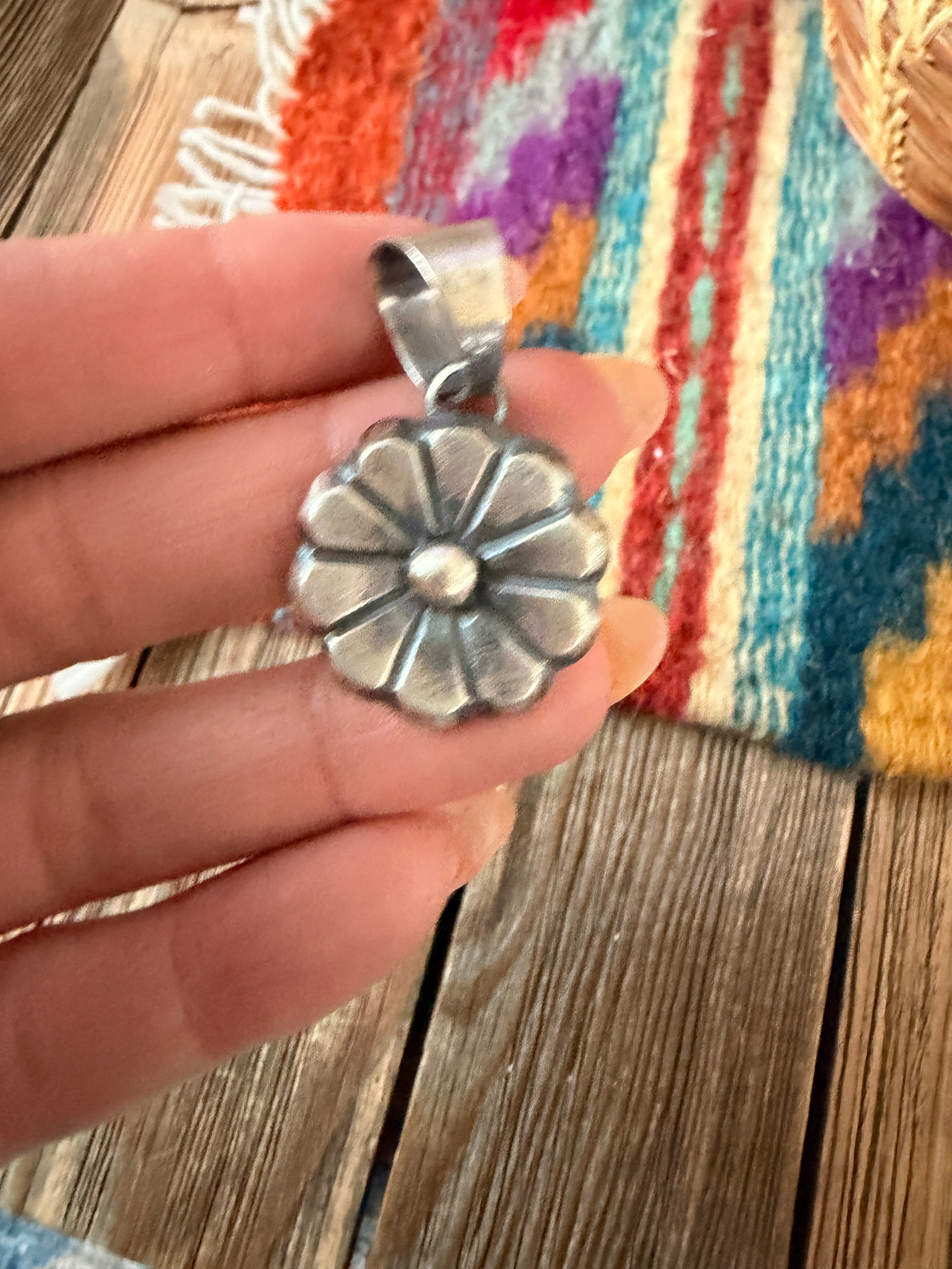 Handcrafted Sterling Silver Flower Pendant by Chimney Butte