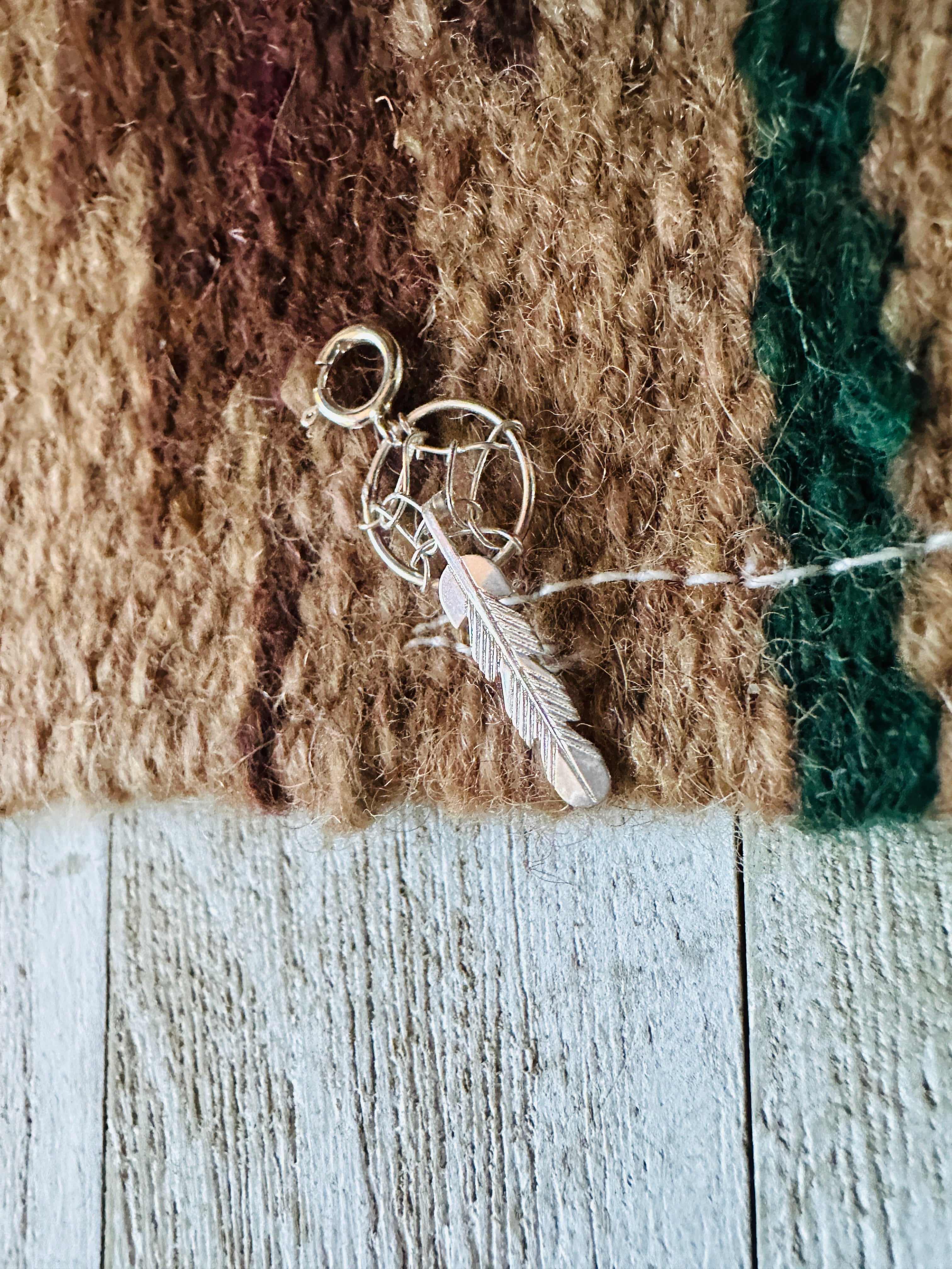 Navajo Crafted Sterling Silver Mini Dream Catcher Charm