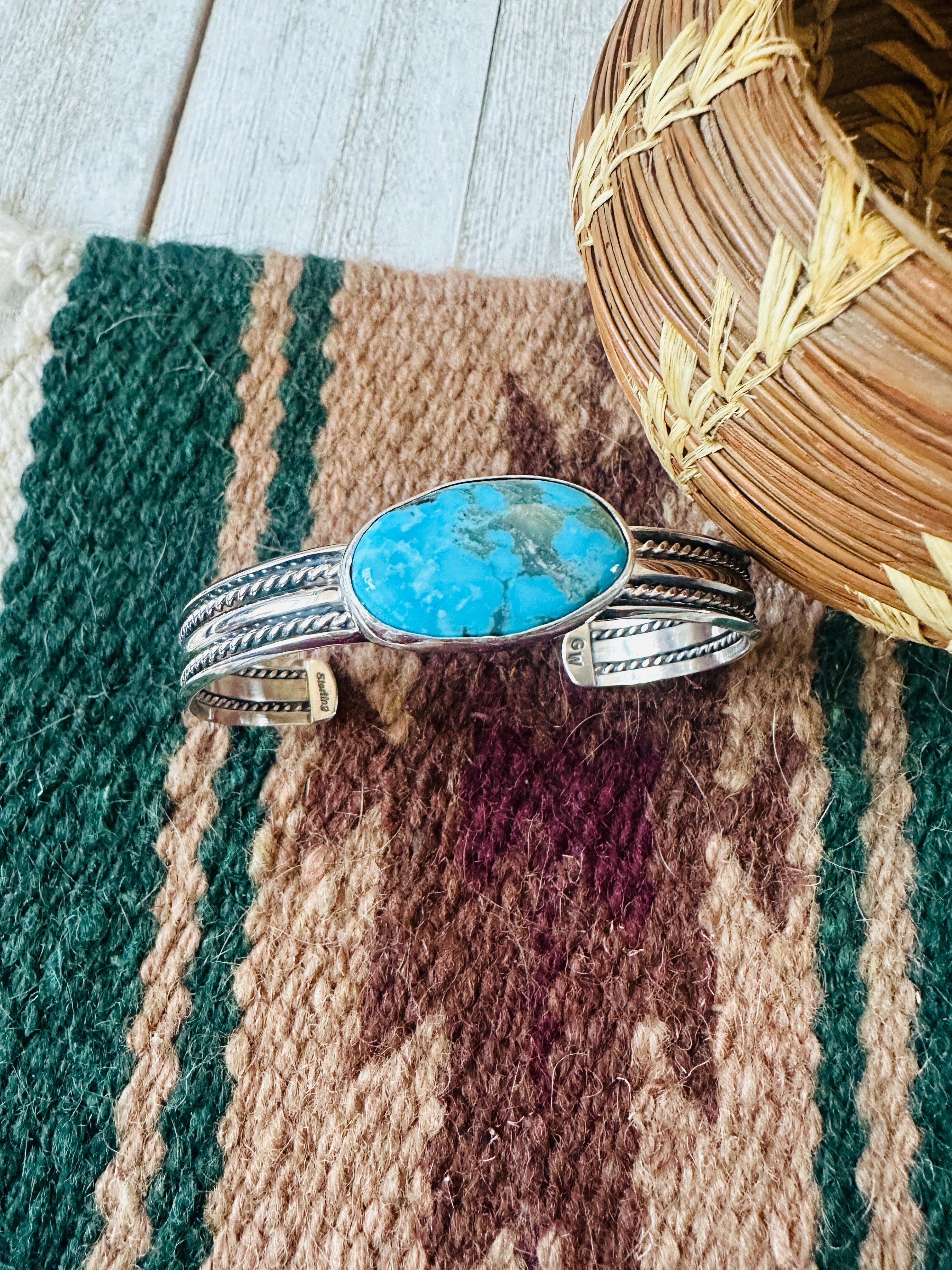 Navajo Turquoise & Sterling Silver Cuff Bracelet