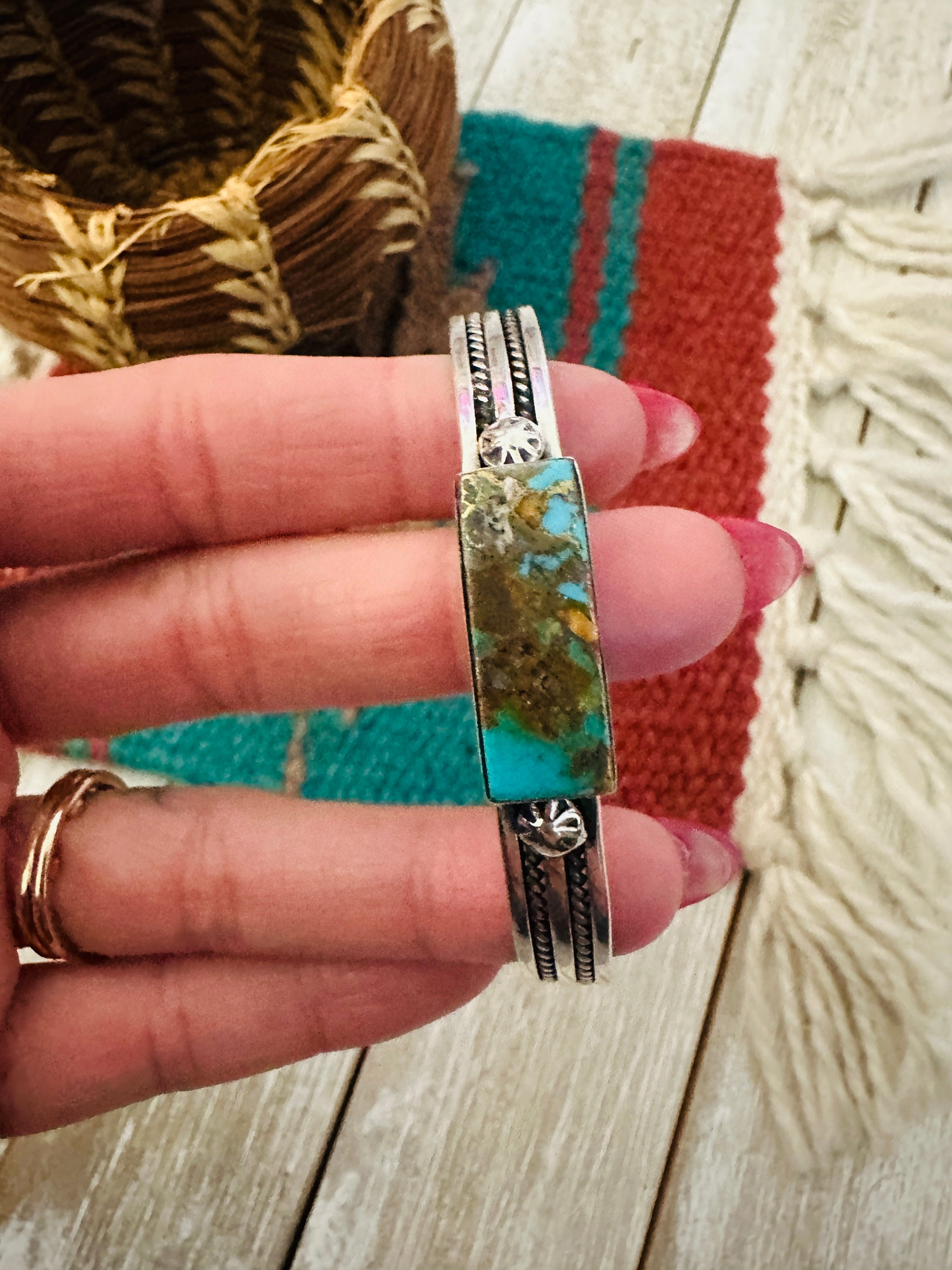 Handcrafted Spice & Sterling Silver Cuff Bracelet