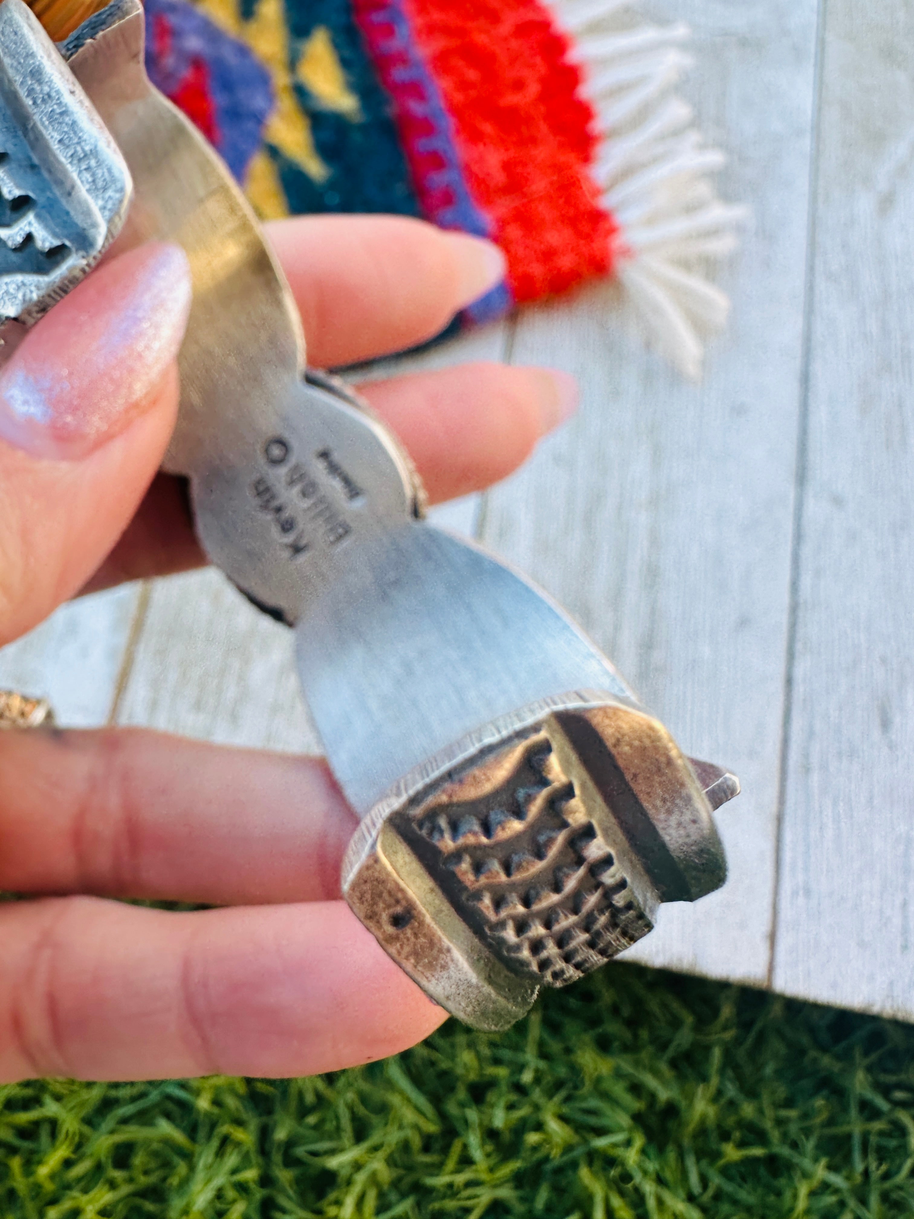 Handcrafted Turquoise & Sterling Silver Cuff Bracelet by Kevin Billah