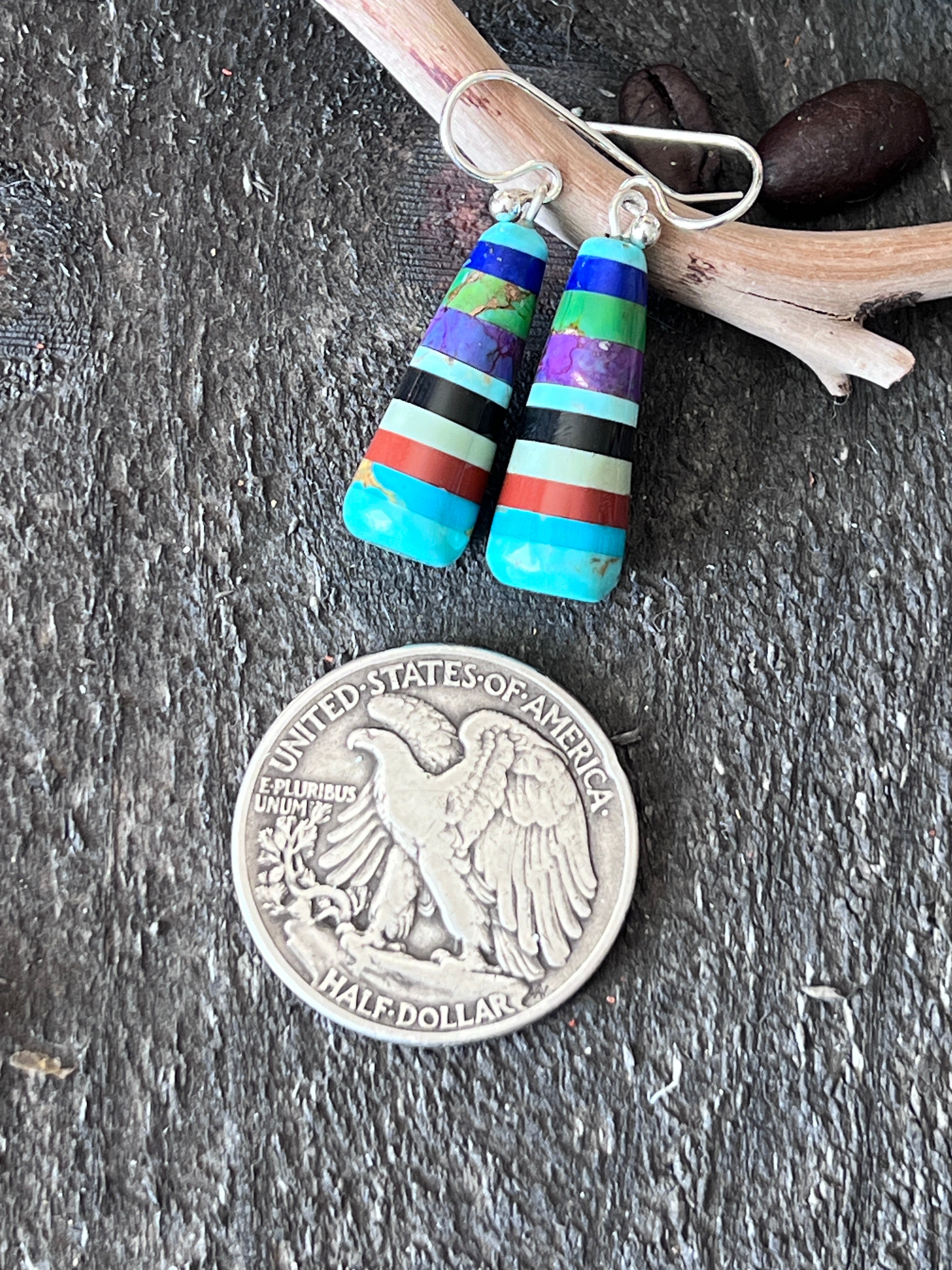 Santo Domingo Layered Multistone Earrings by Ronald Chavez, Stacked Gems #8