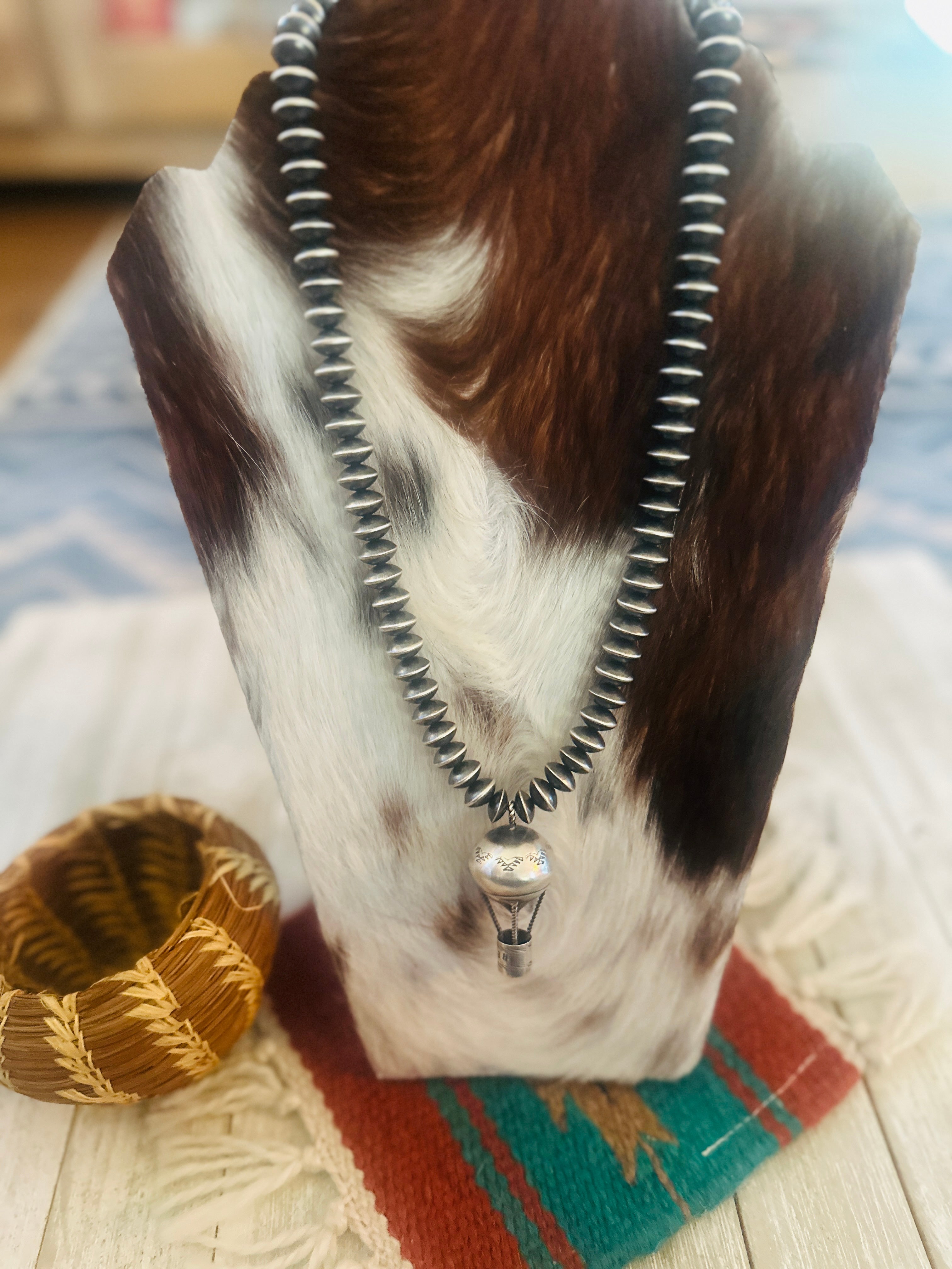 Handcrafted Sterling Silver Pearl Beaded Hot Air Balloon Necklace