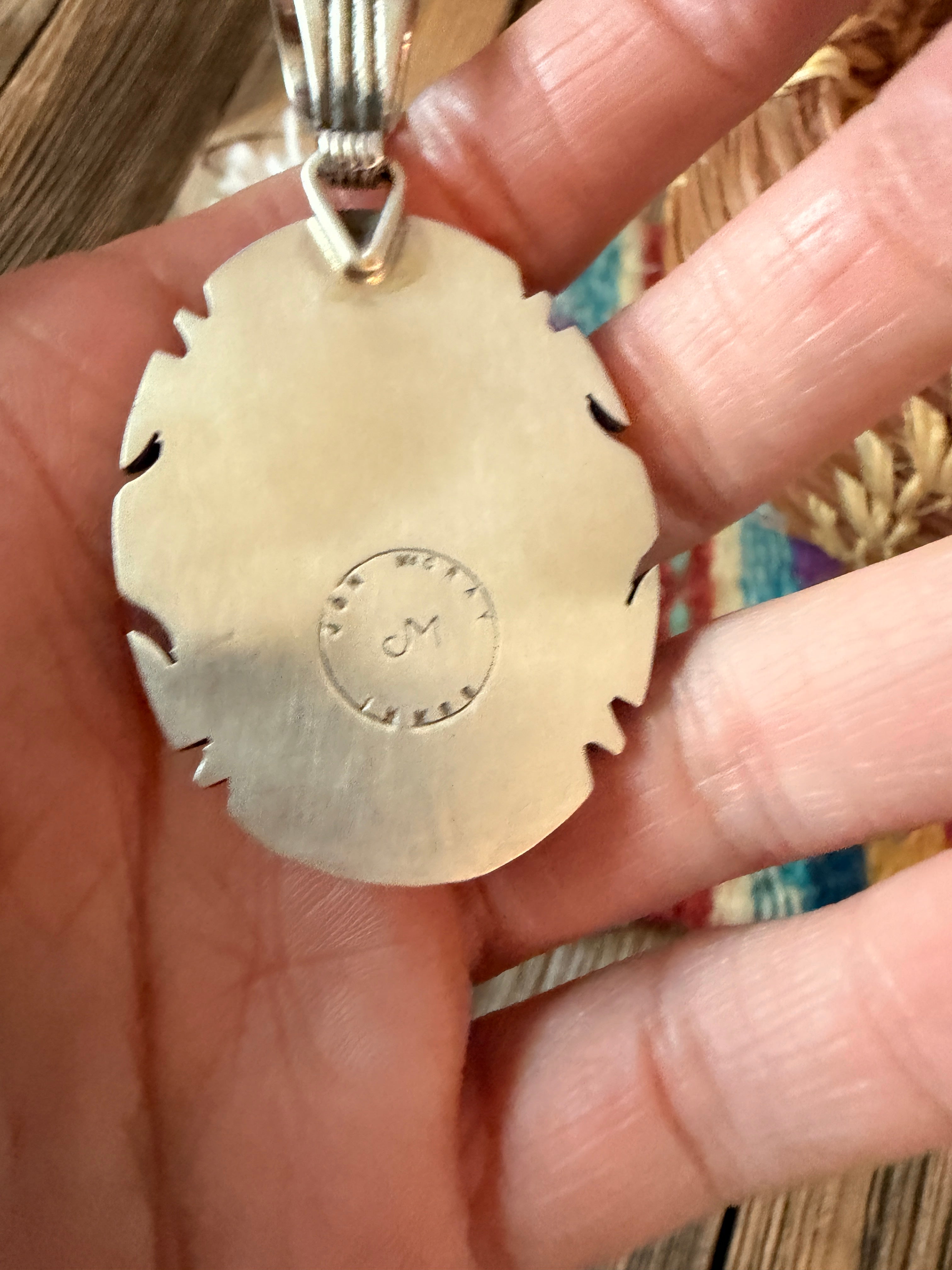 Handcrafted Sterling Silver & Spiny Oyster Pendant by Jon McCray