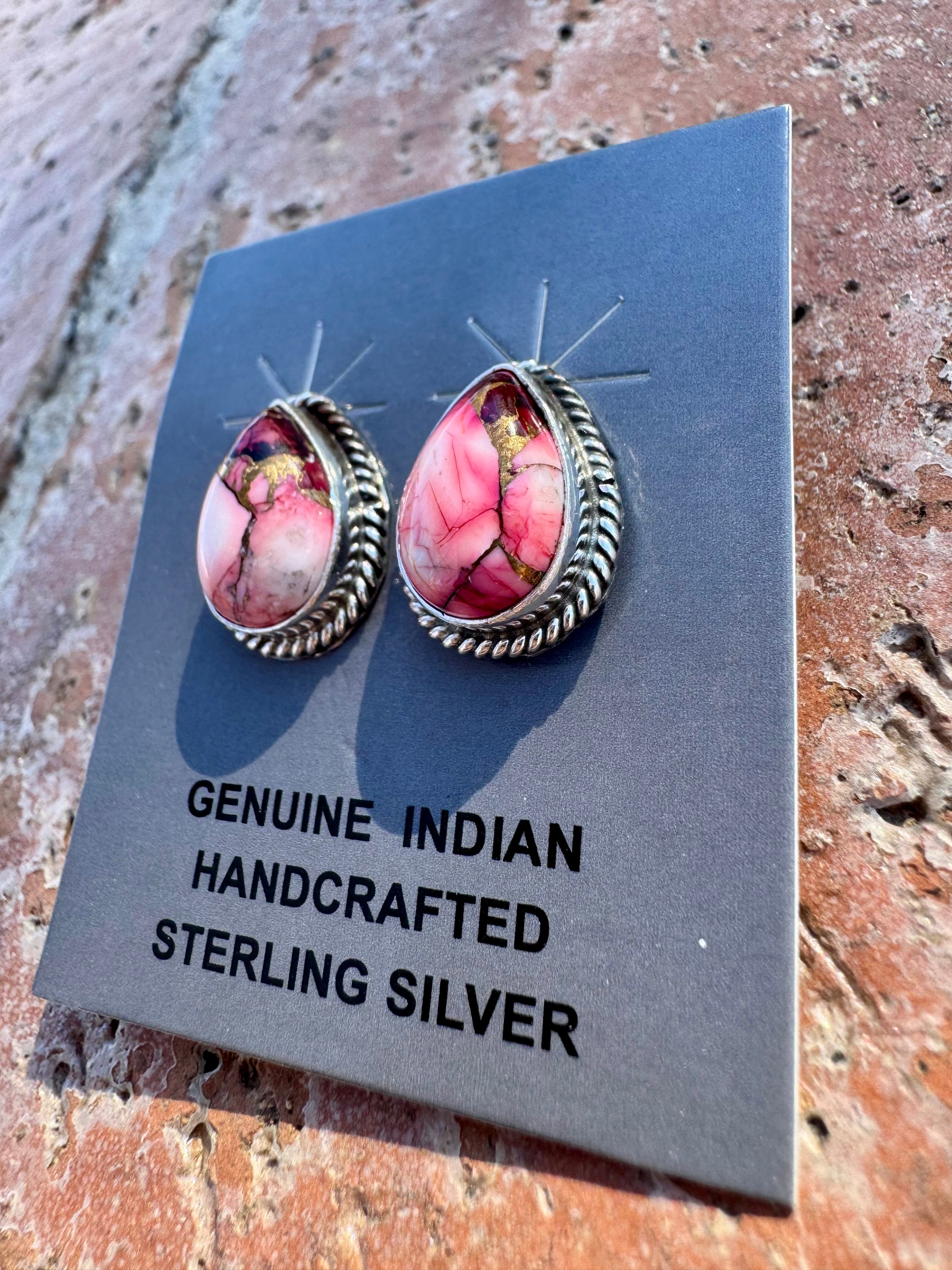 Handcrafted Sterling Silver & Rose Dahlia Stud Earrings