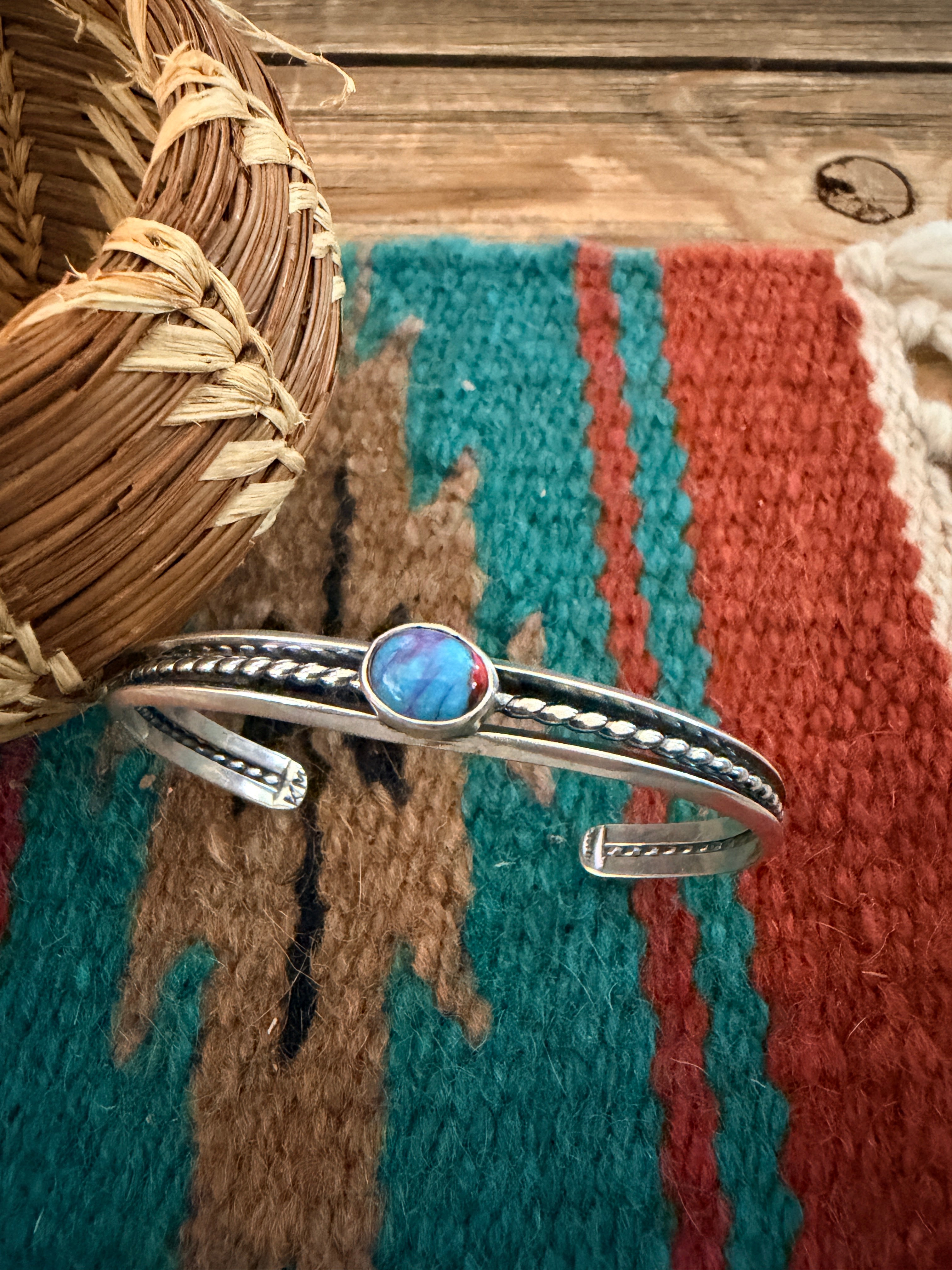 Handcrafted Pink Dream Mojave & Sterling Silver Cuff Bracelet