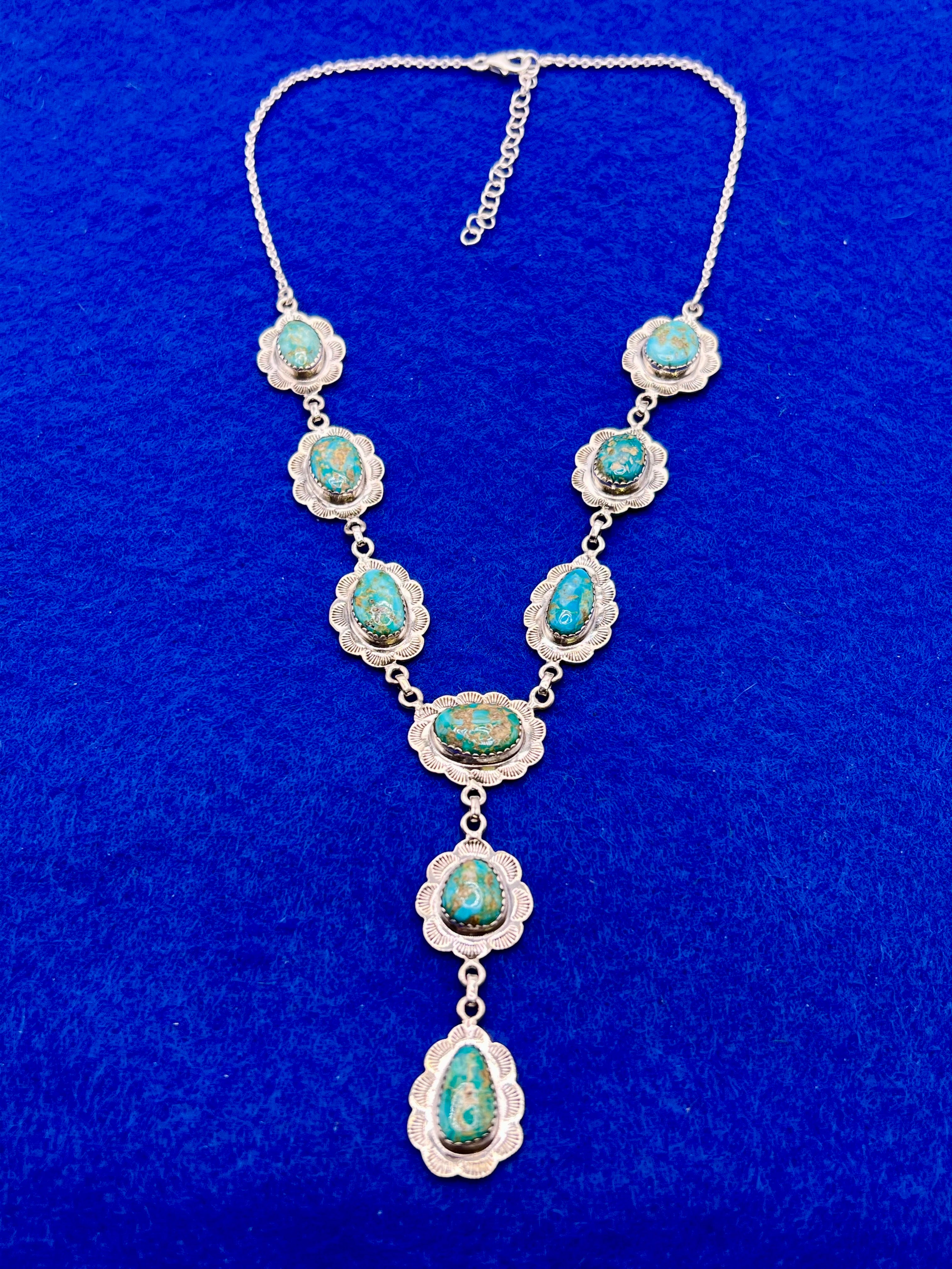 Handmade South Hill Sonoran Turquoise Sterling Silver Necklace