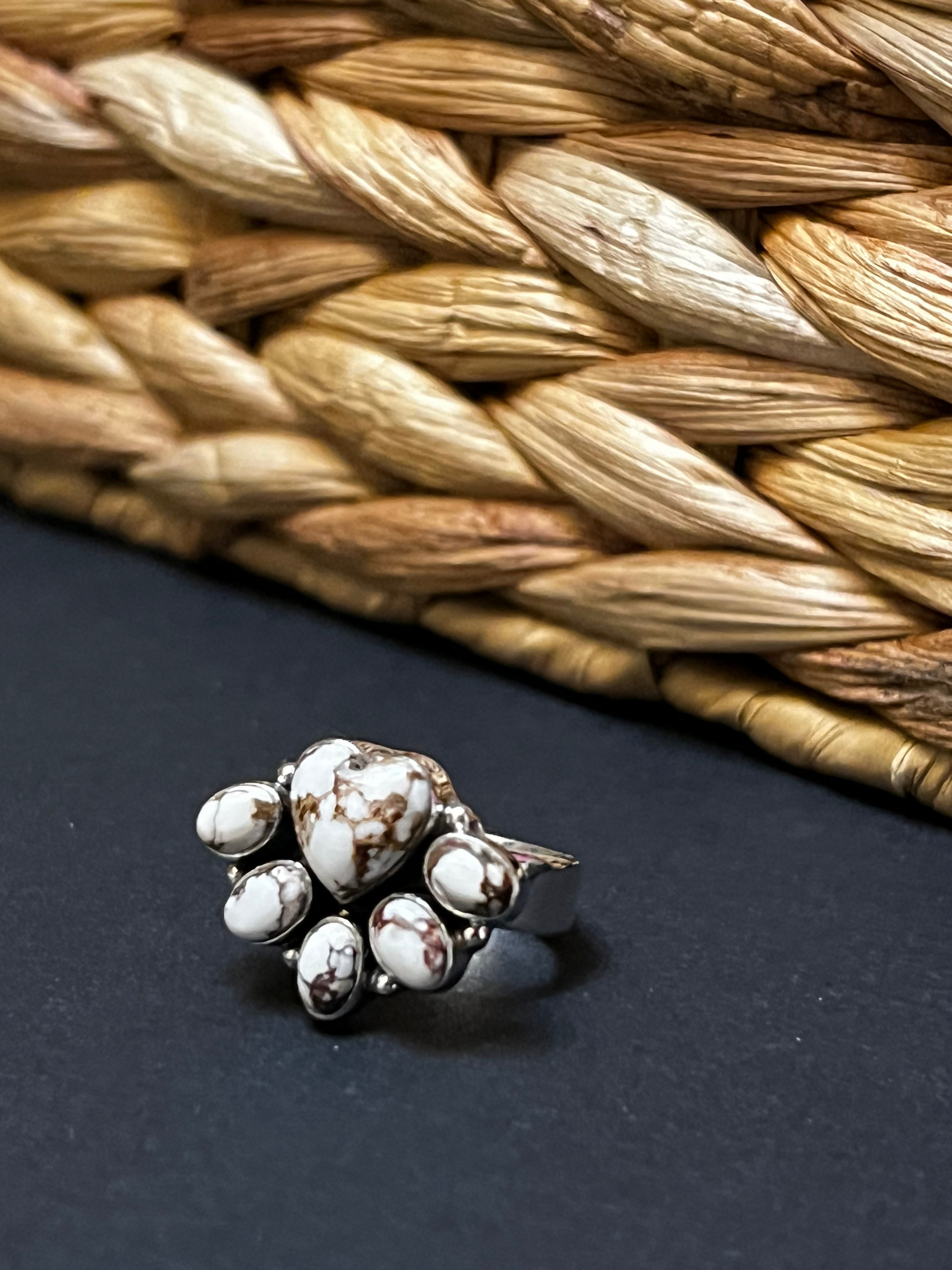 Handmade Wild Horse Heart Custer Sterling Silver Adjustable Ring