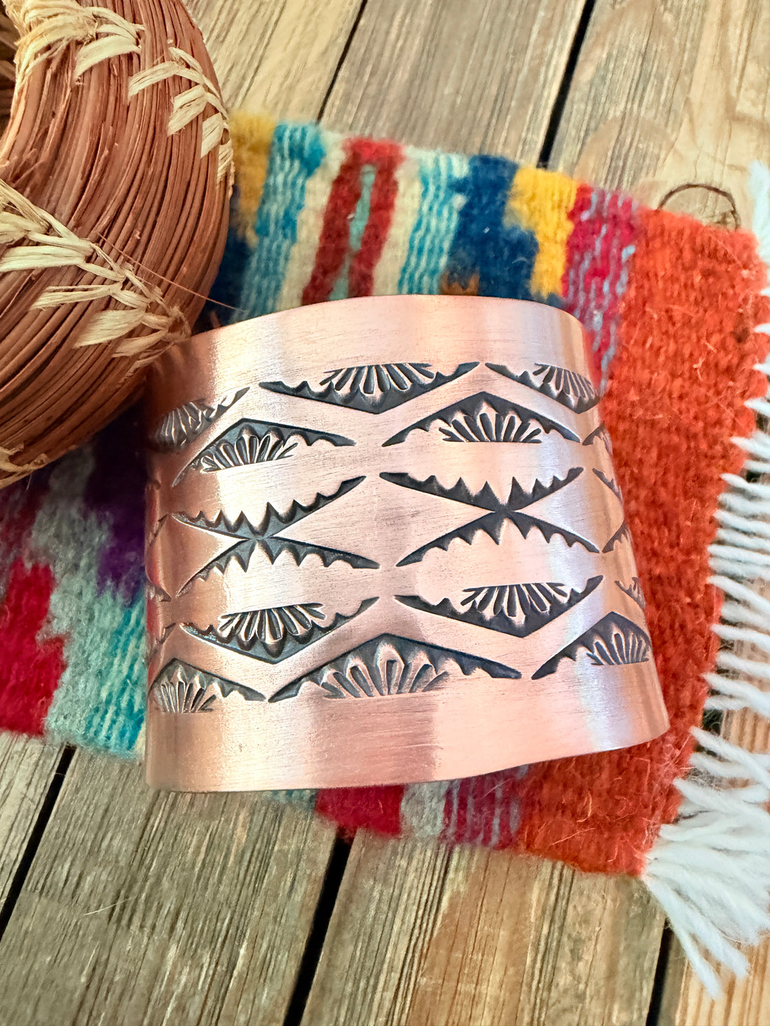 Handcrafted Copper Cuff Bracelet by Elvira Bill