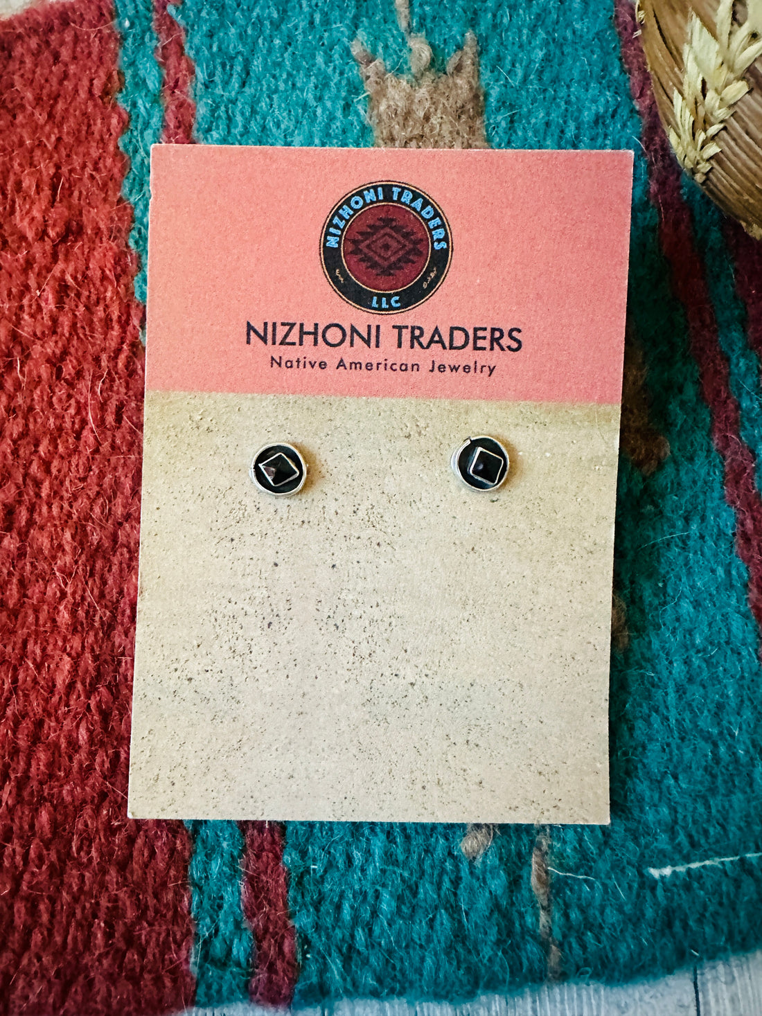 Onyx and Sterling Silver Shadowbox Stud Earrings