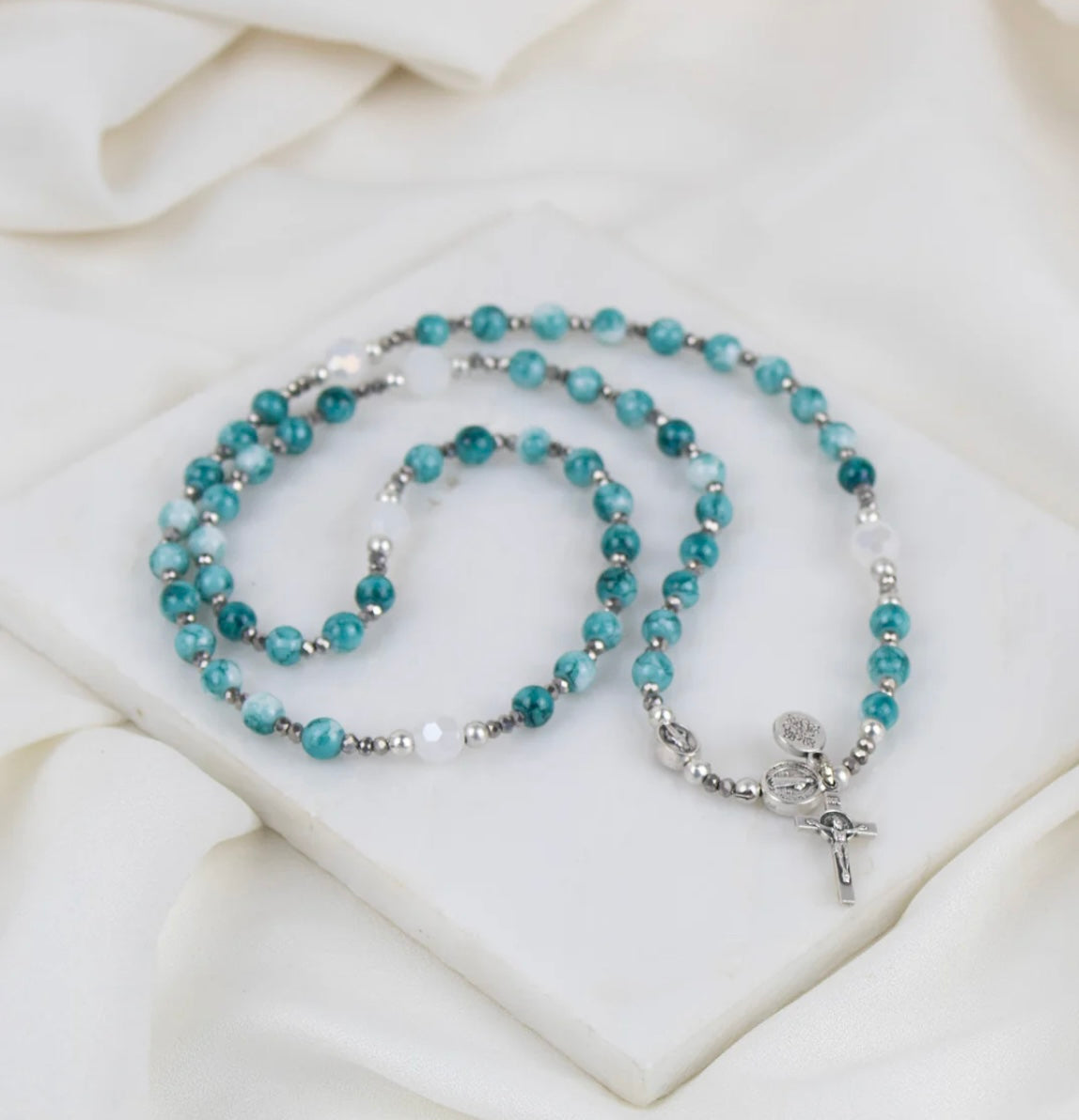Rosary Wrap Bracelet (Turquoise)