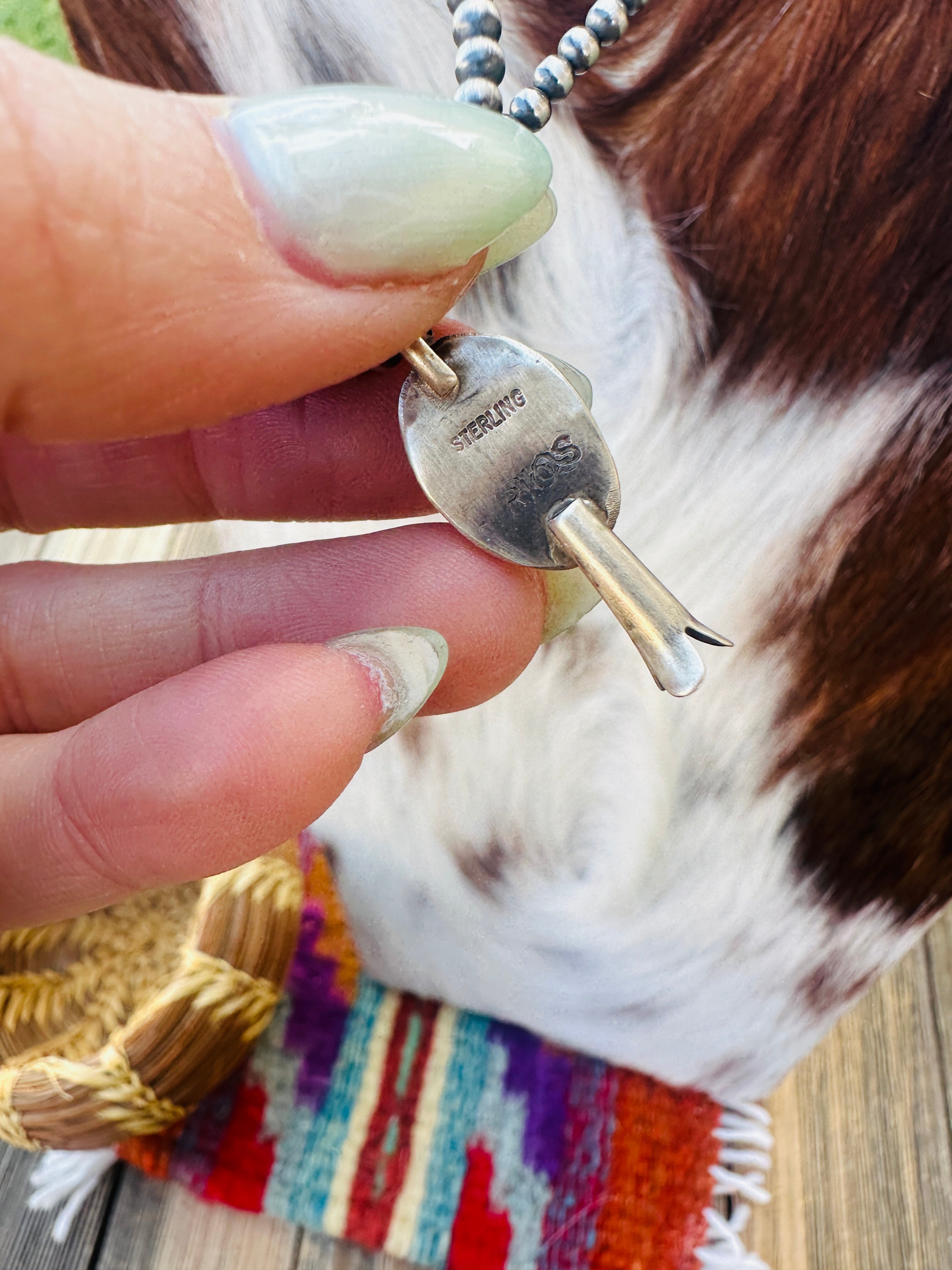 Handcrafted Turquoise & Sterling Silver Beaded Blossom Necklace