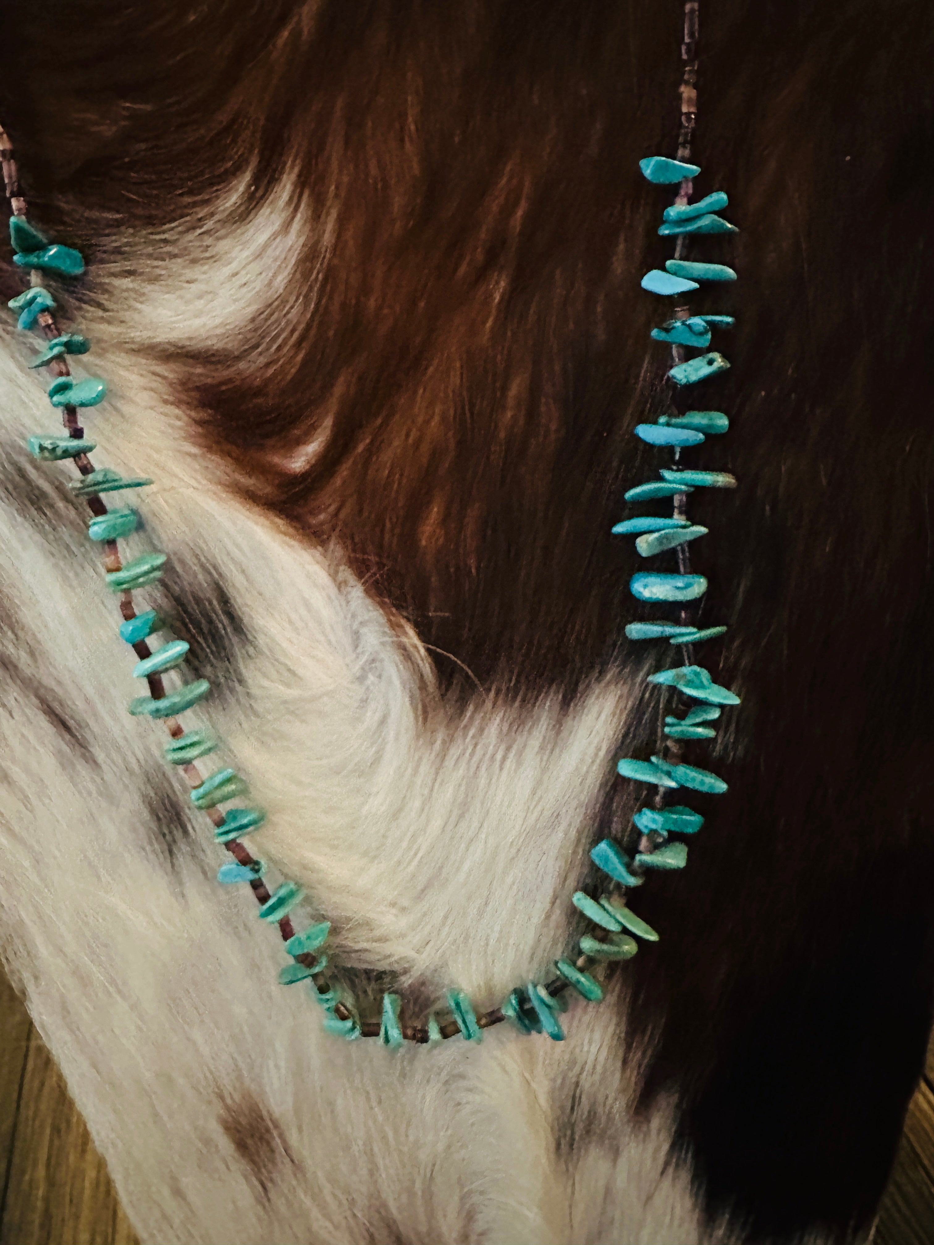 Handcrafted Turquoise & Heishi 20” Beaded Necklace