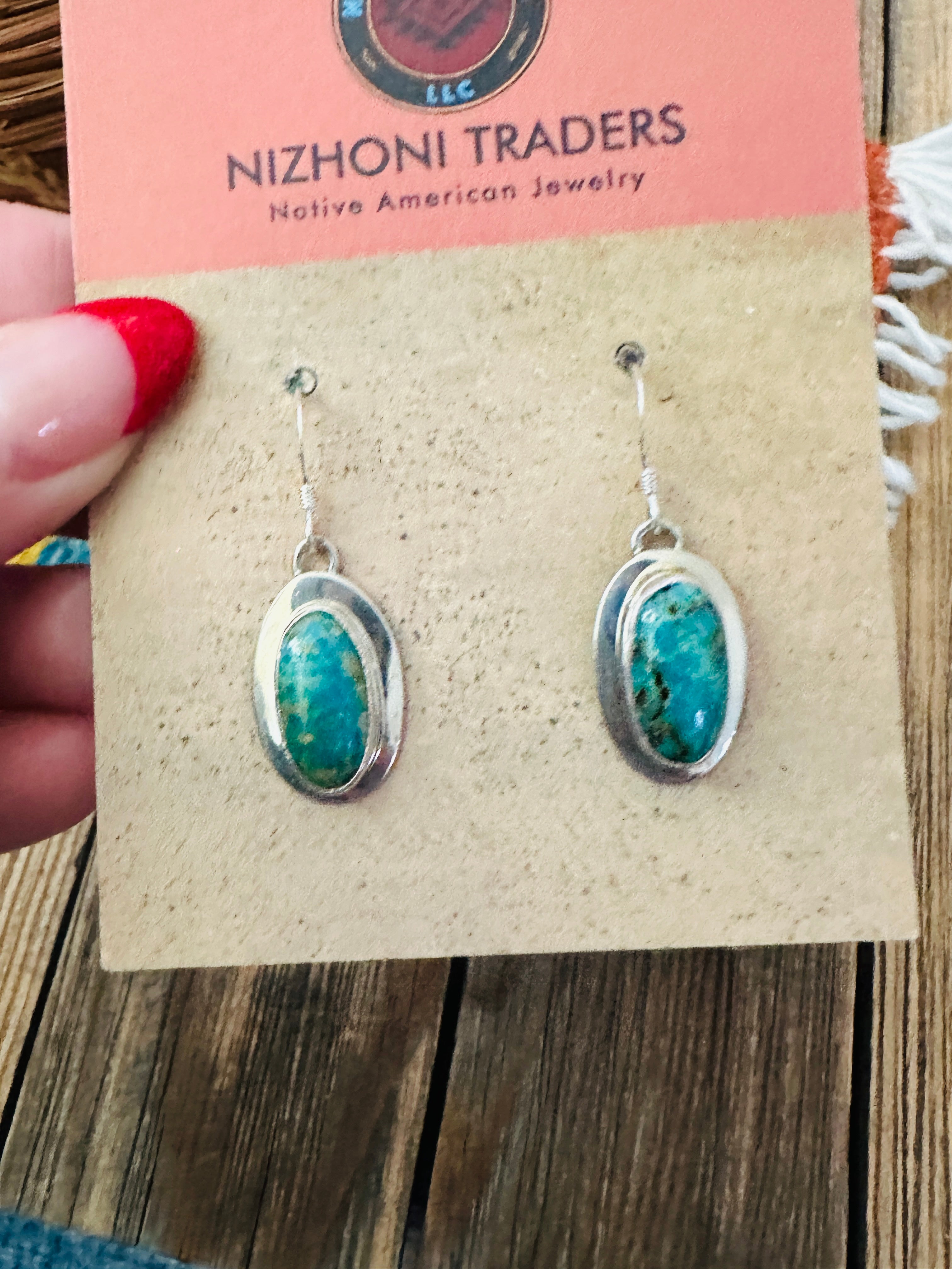 Handcrafted Turquoise & Sterling Silver Dangle Earrings