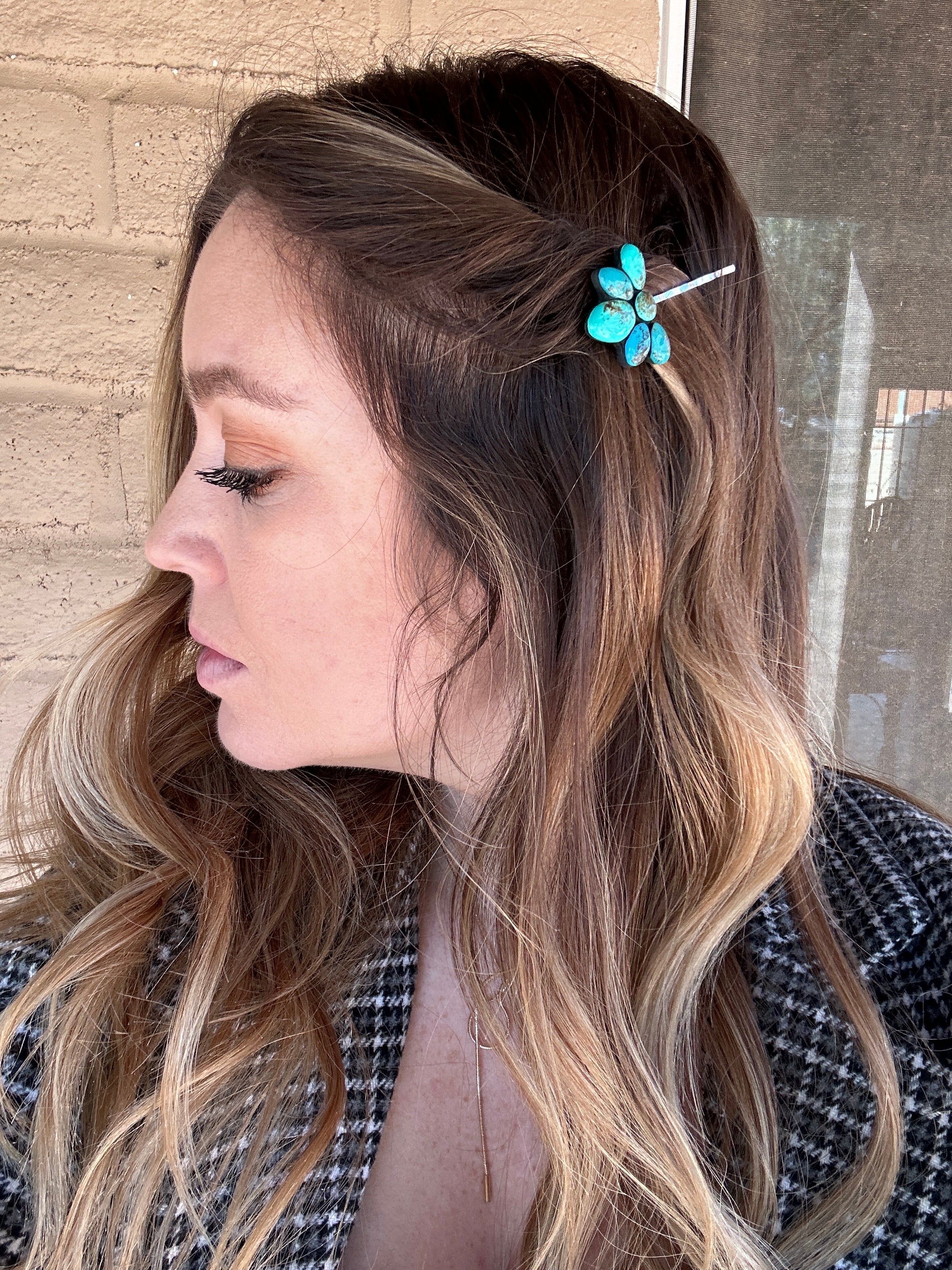 Handmade Clay Turquoise Hair Pin By Kay Lyn