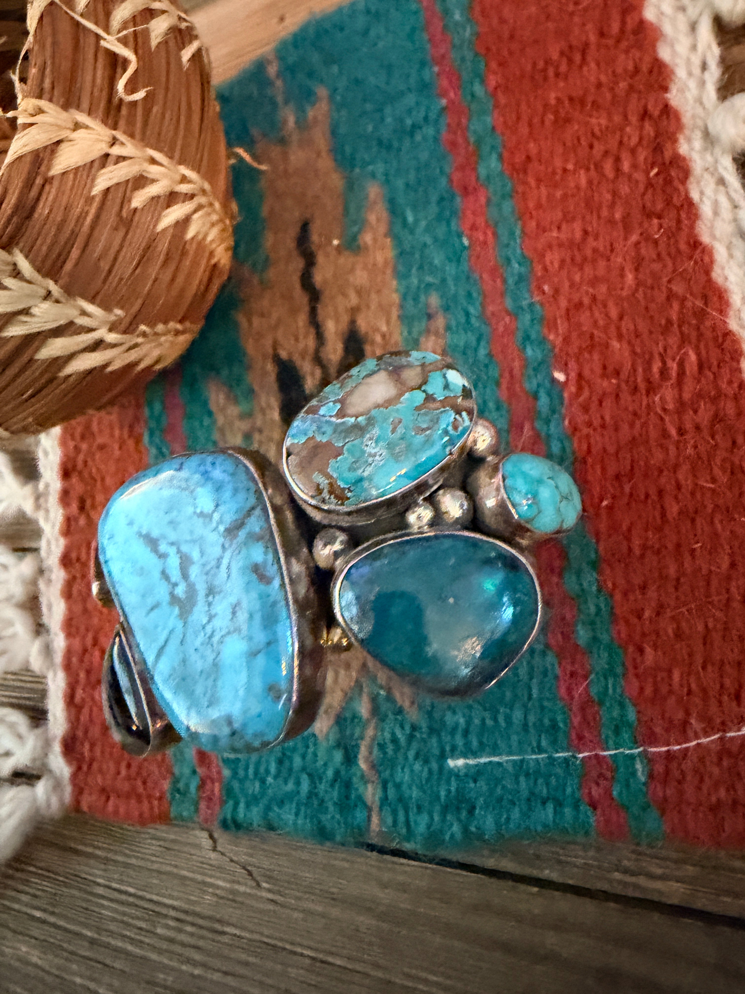 Handcrafted Multi Stone & Sterling Silver Cuff Bracelet by Chimney Butte