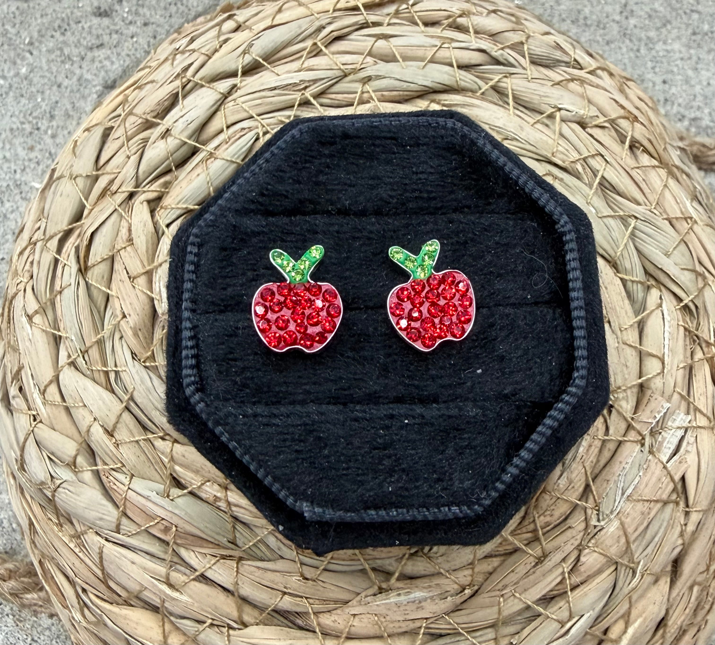 Apple CZ Sterling Silver Earrings