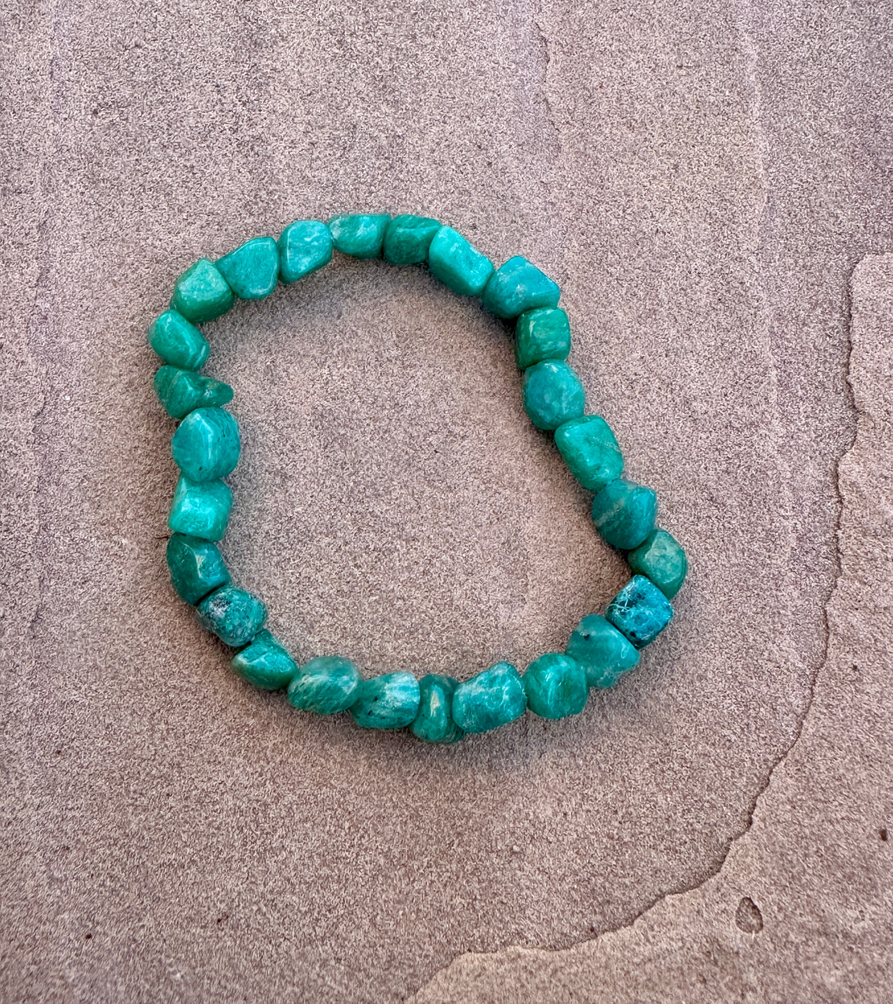 Green Amazonite Nugget Stretch Bracelet