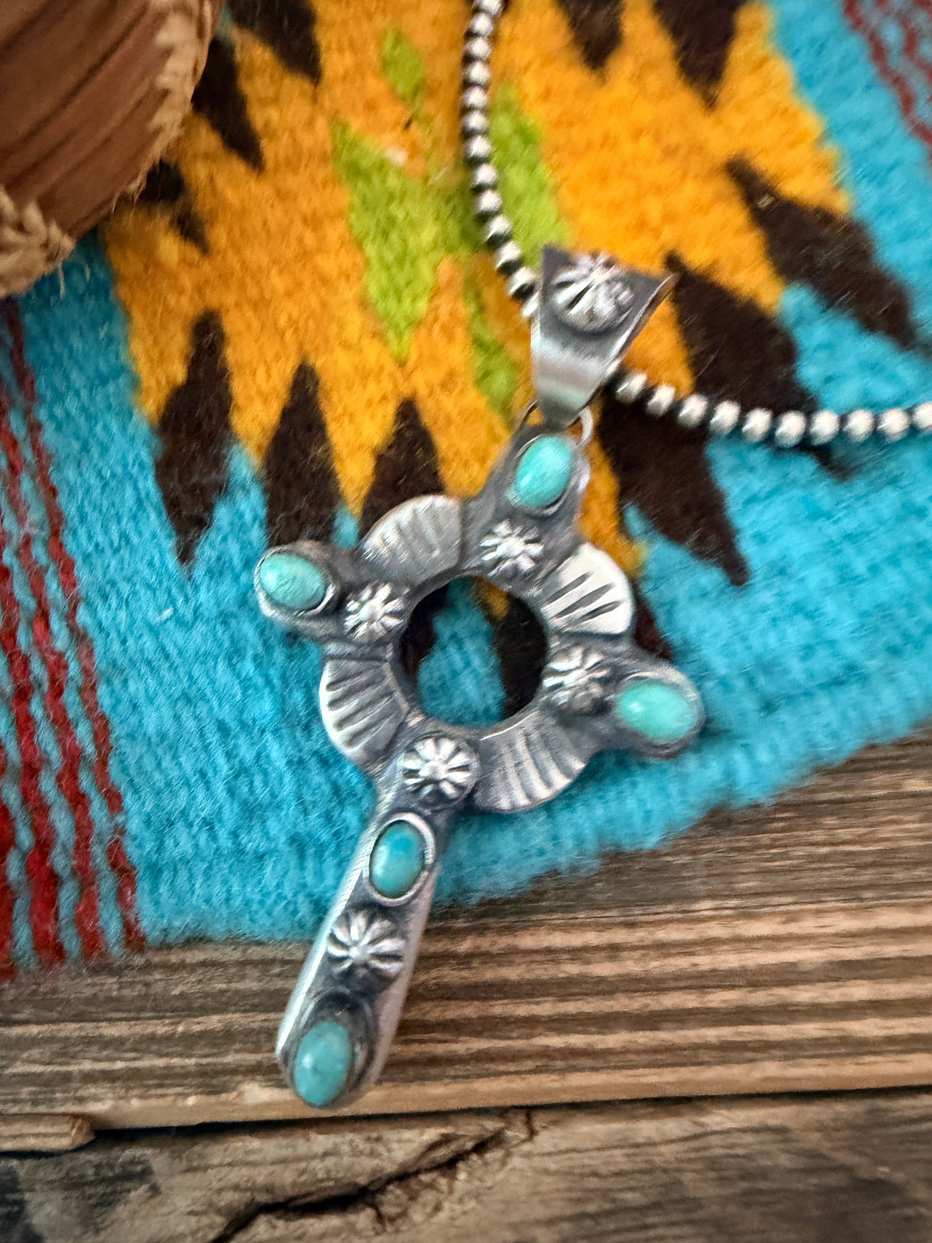 Handcrafted Sterling Silver & Turquoise Pendant by Chimney Butte