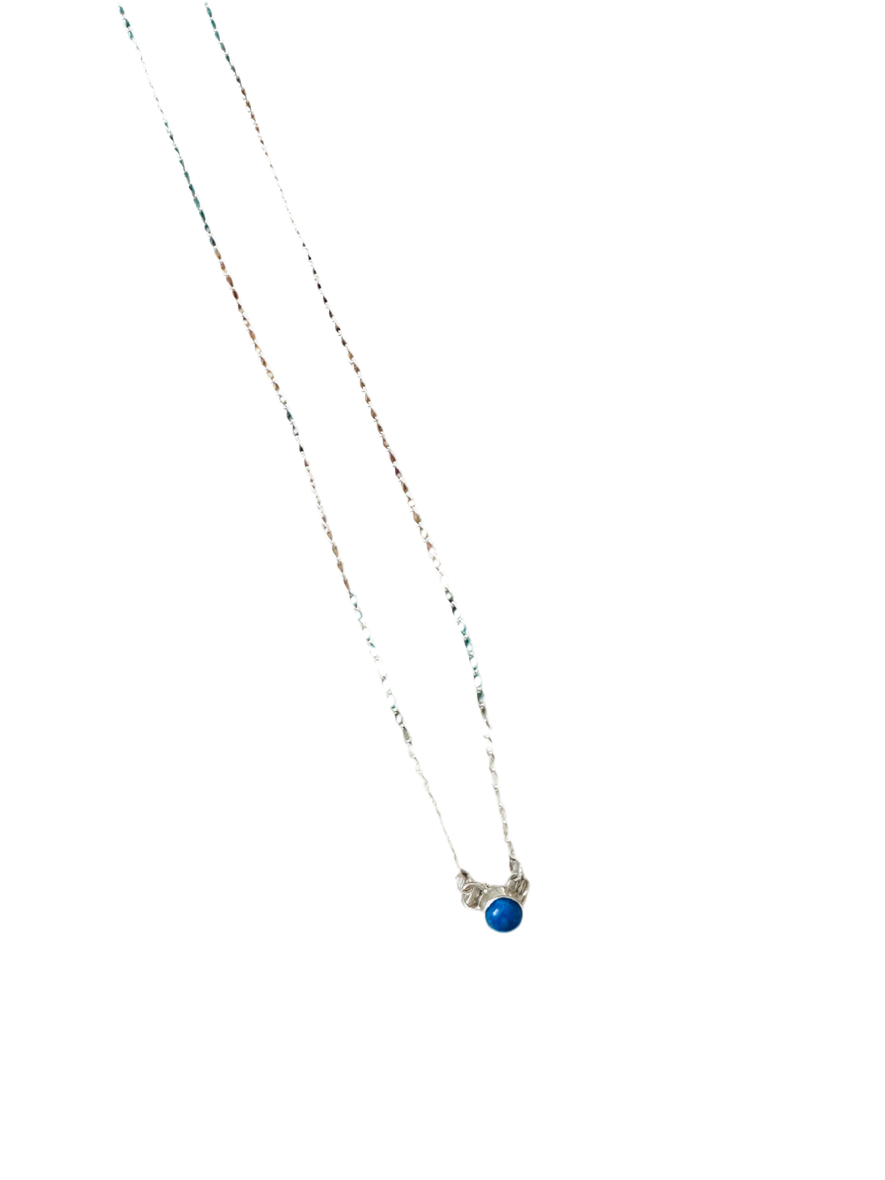 Handcrafted Sterling Silver & Lapis Dot Necklace