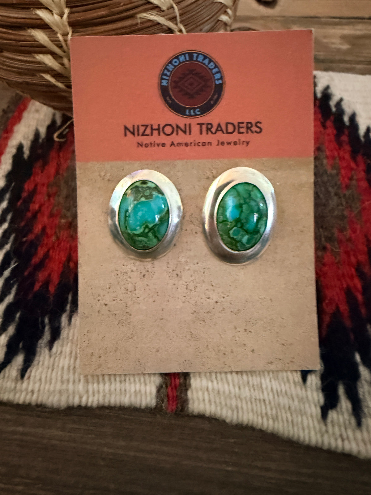 Handcrafted Sonoran Mountain Turquoise & Sterling Silver Post Earrings