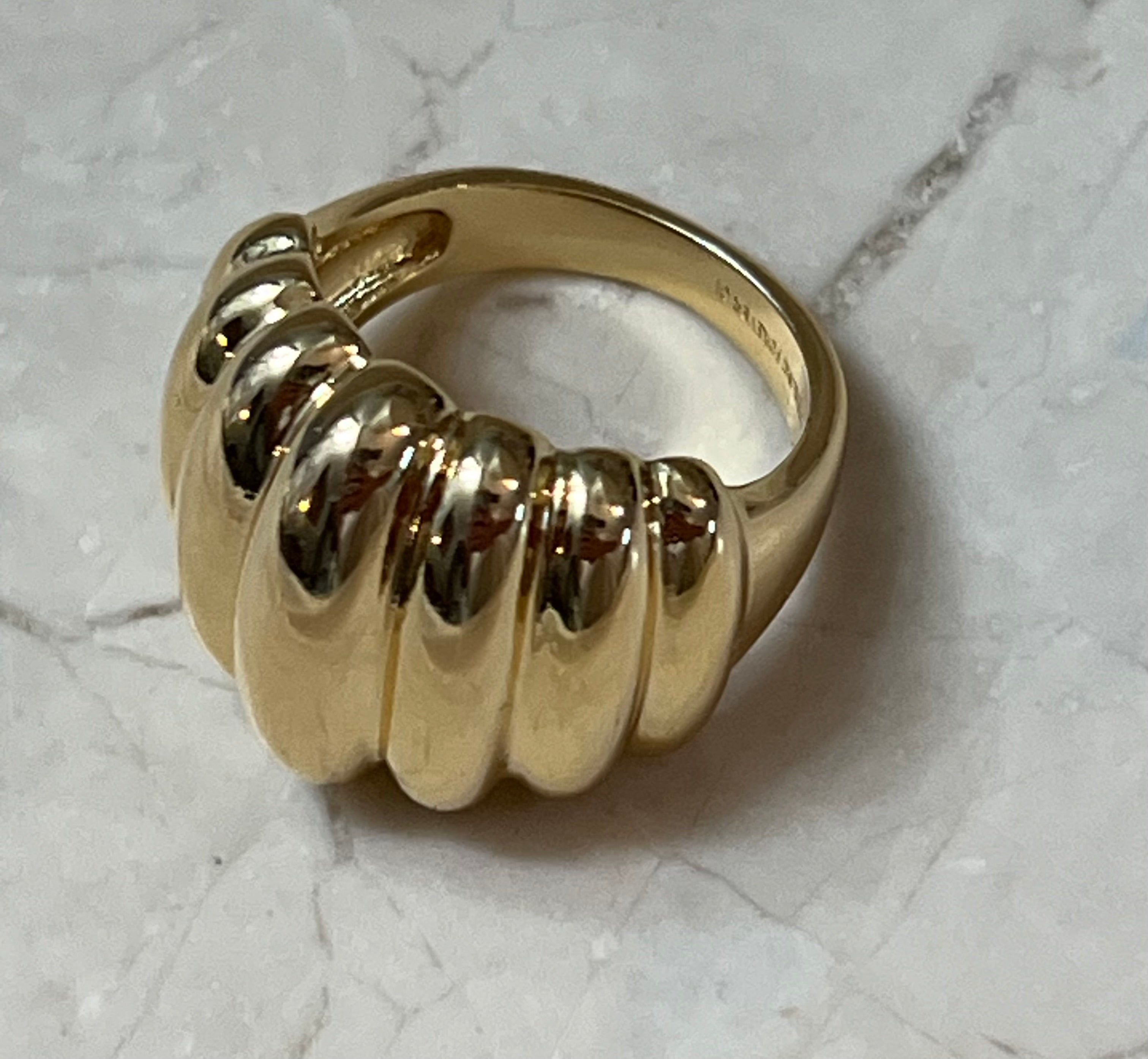 Bubble Dome Statement Ring 14k Gold Plated