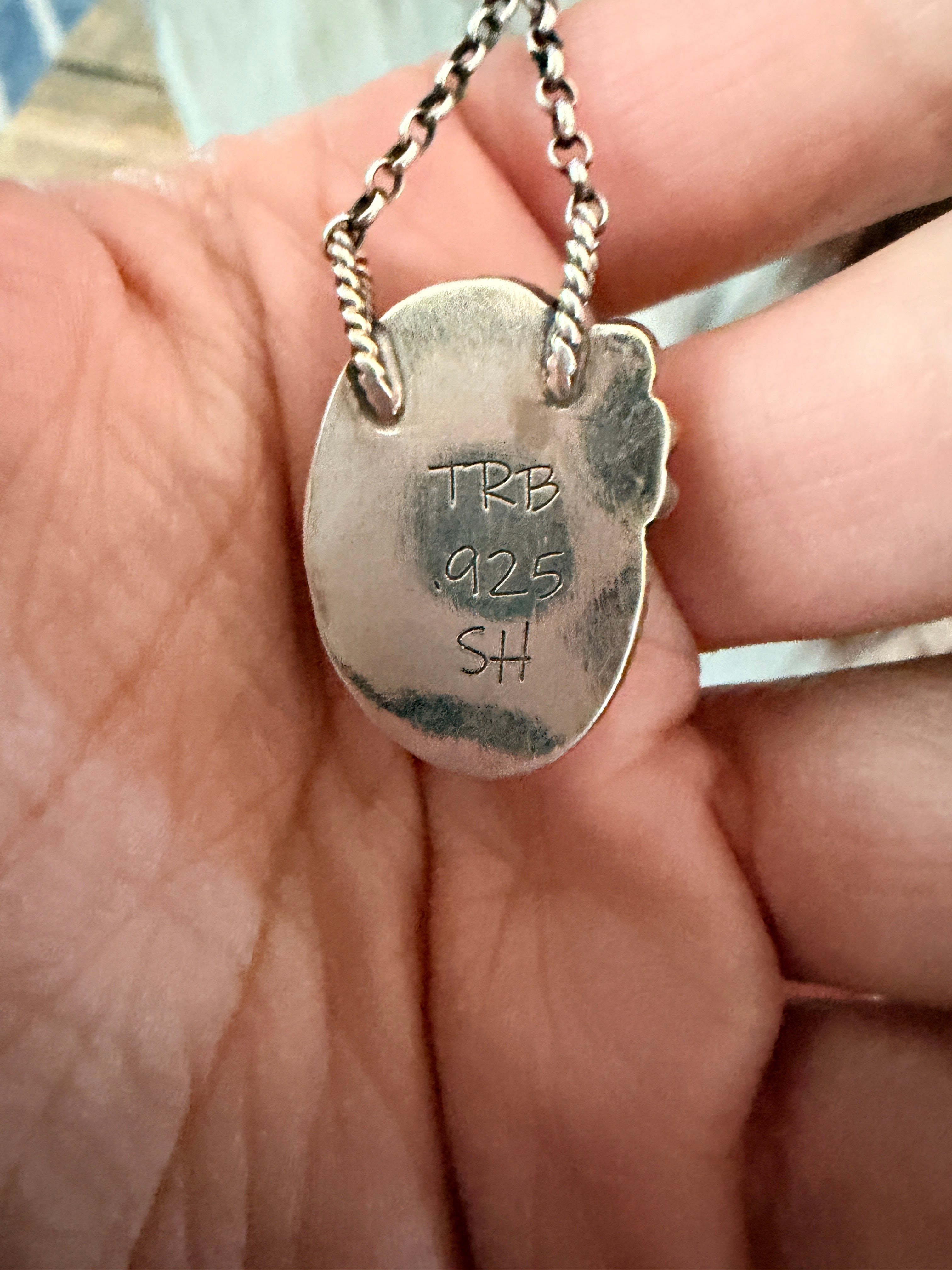 Handmade Sterling Silver & Kingman Turquoise Necklace