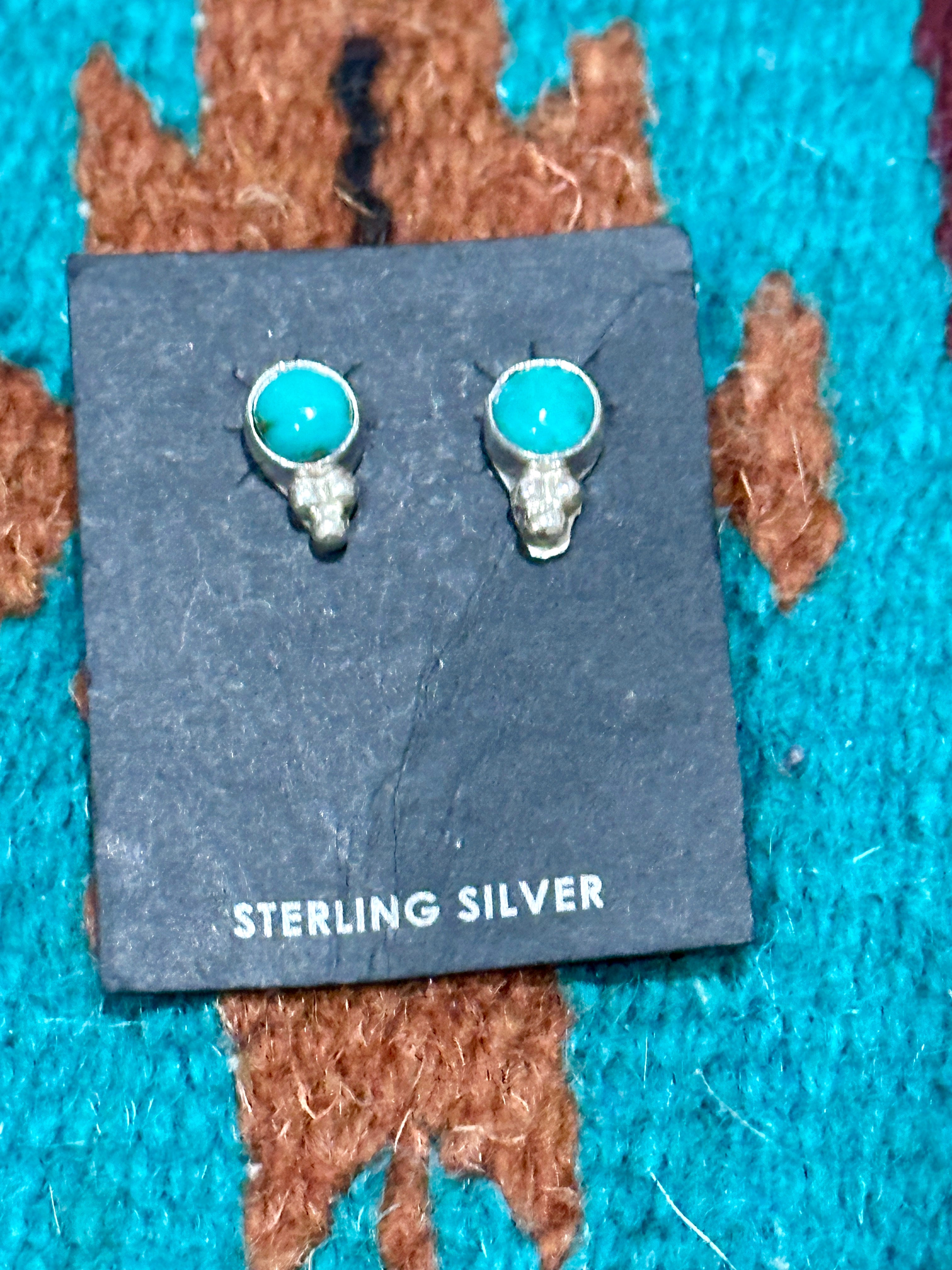 Handcrafted Sterling Silver & Turquoise Stud Earrings