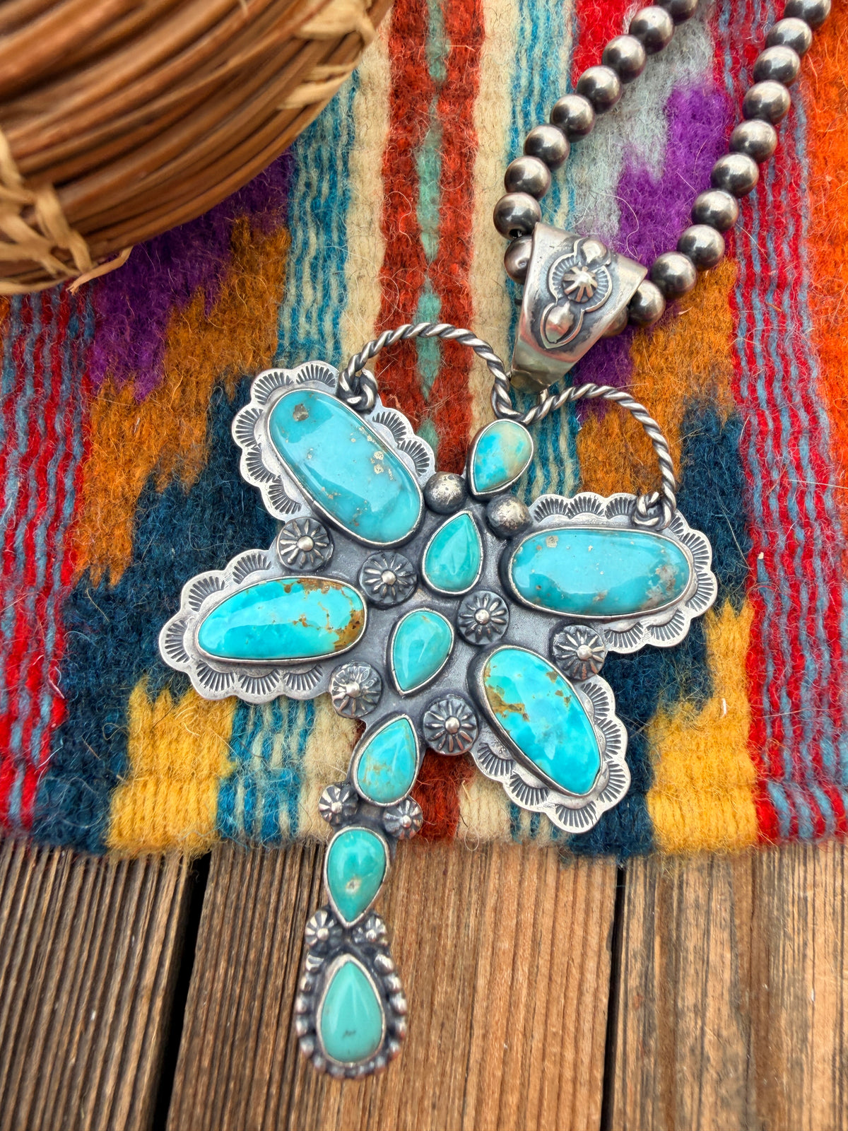 Handcrafted Sterling Silver & Turquoise Dragonfly Pendant by Alice McShirley