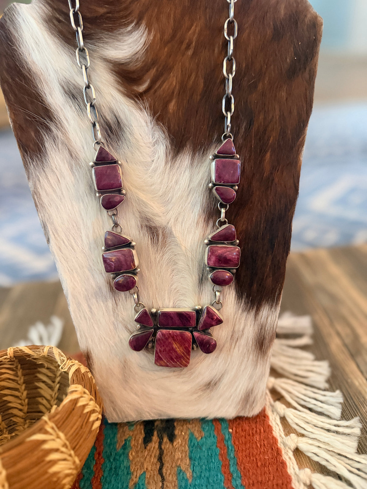 Handcrafted Spiny Oyster & Sterling Silver Necklace by Ella Peter