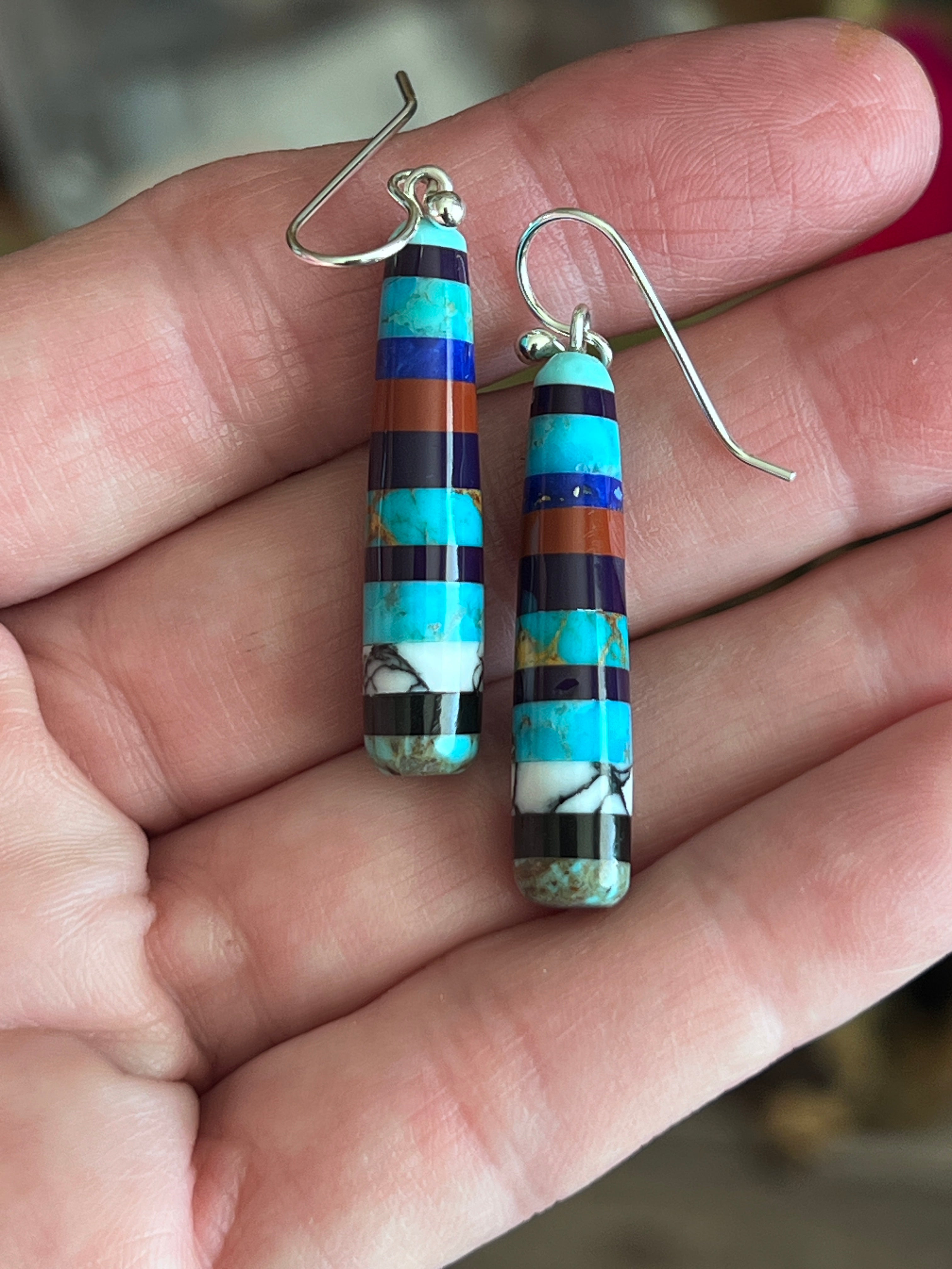 Santo Domingo Layered Multistone Earrings by Ronald Chavez, Stacked Gems #10