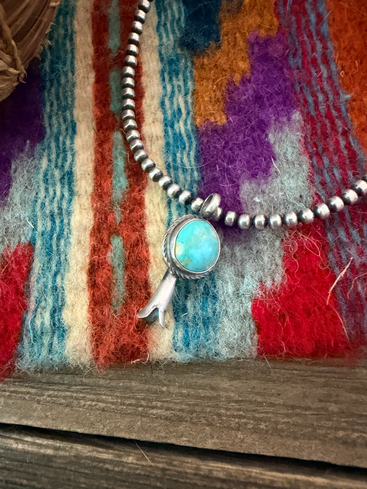 Handcrafted Sterling Silver & Turquoise Blossom Pendant