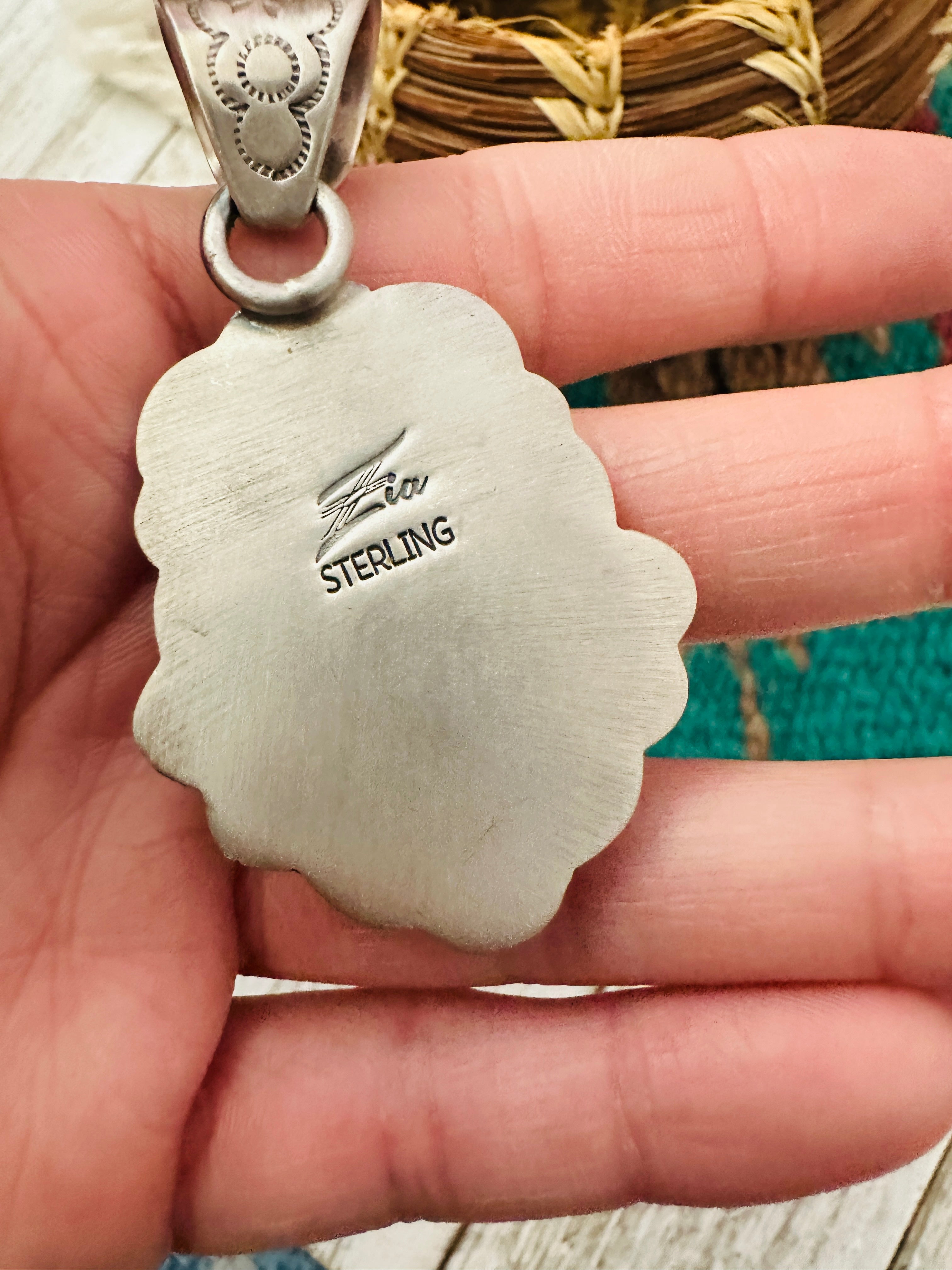 Handcrafted Sterling Silver & Multi Turquoise Pendant