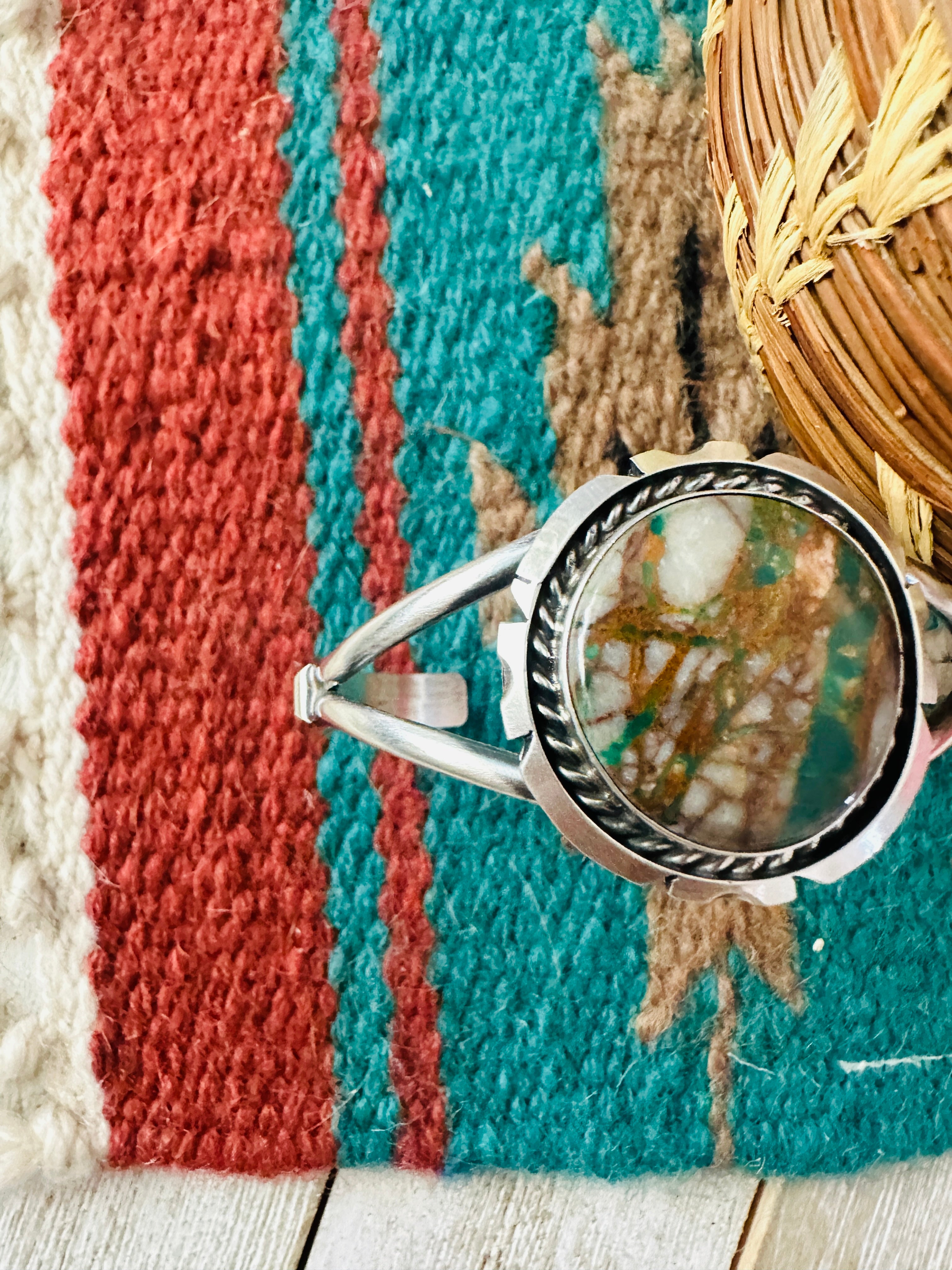 Handcrafted Sterling Silver & Royston Turquoise Cuff Bracelet