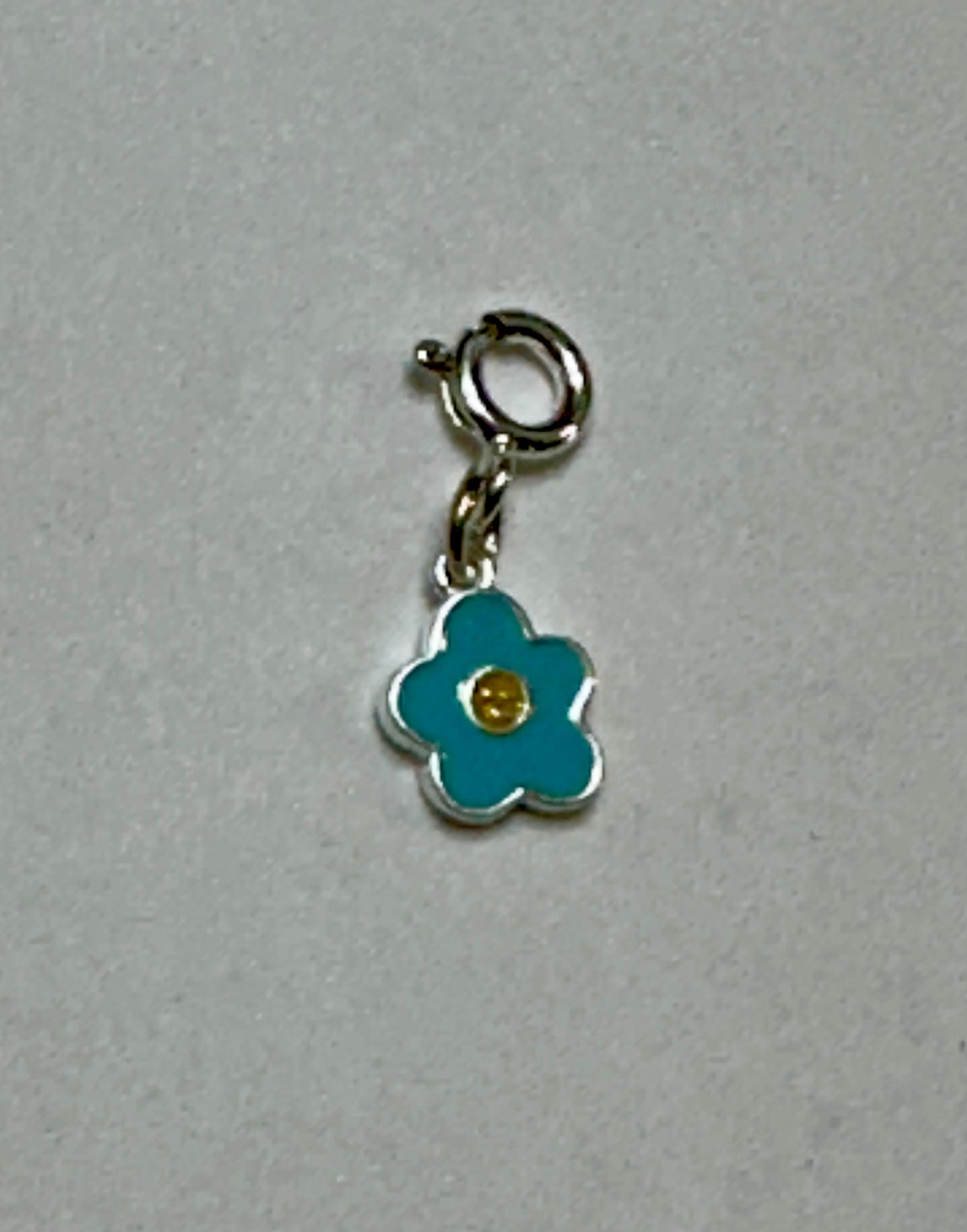 Sterling Silver Blue Flower Charm