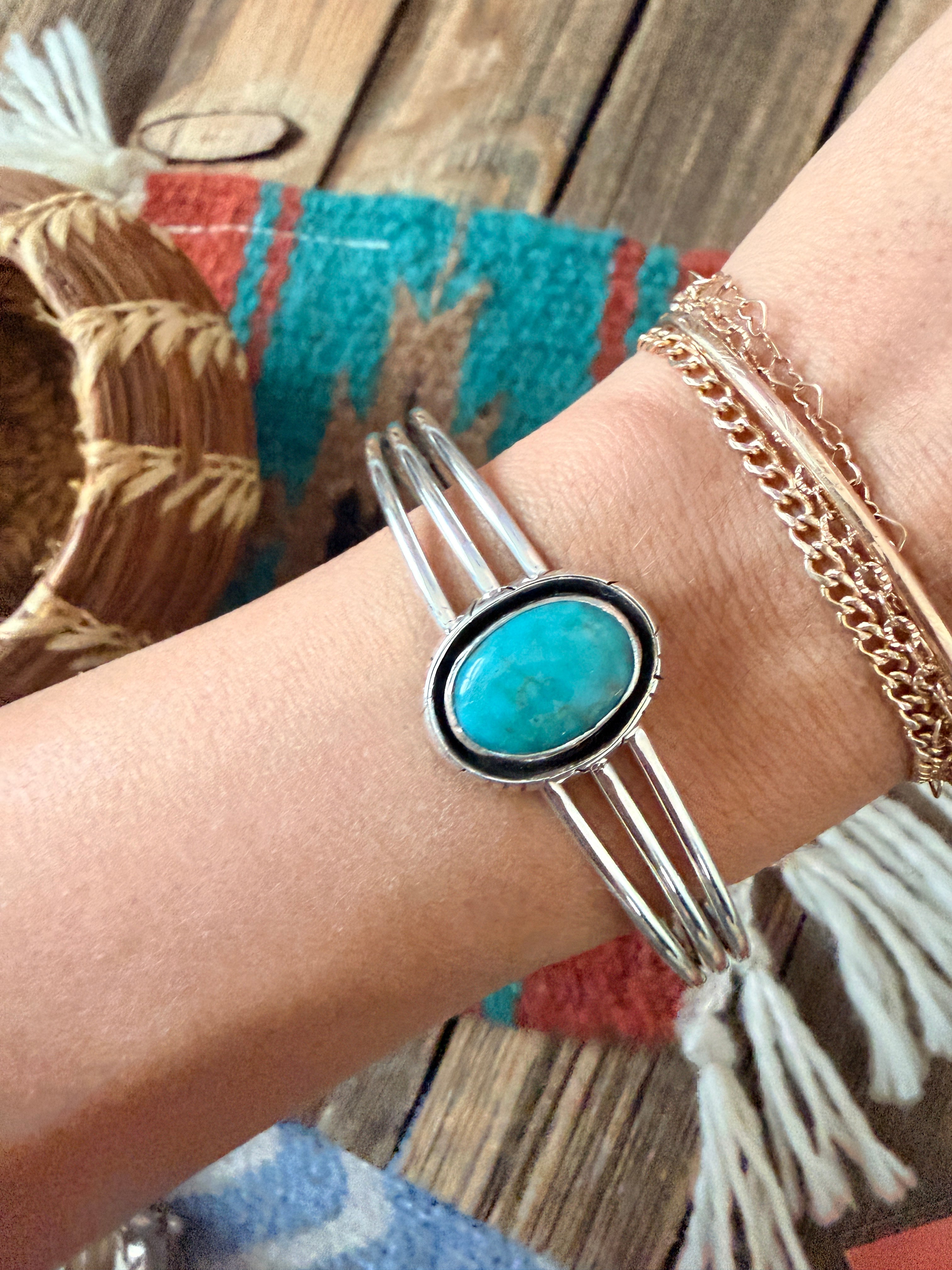 Handcrafted Sterling Silver & Turquoise Cuff Bracelet