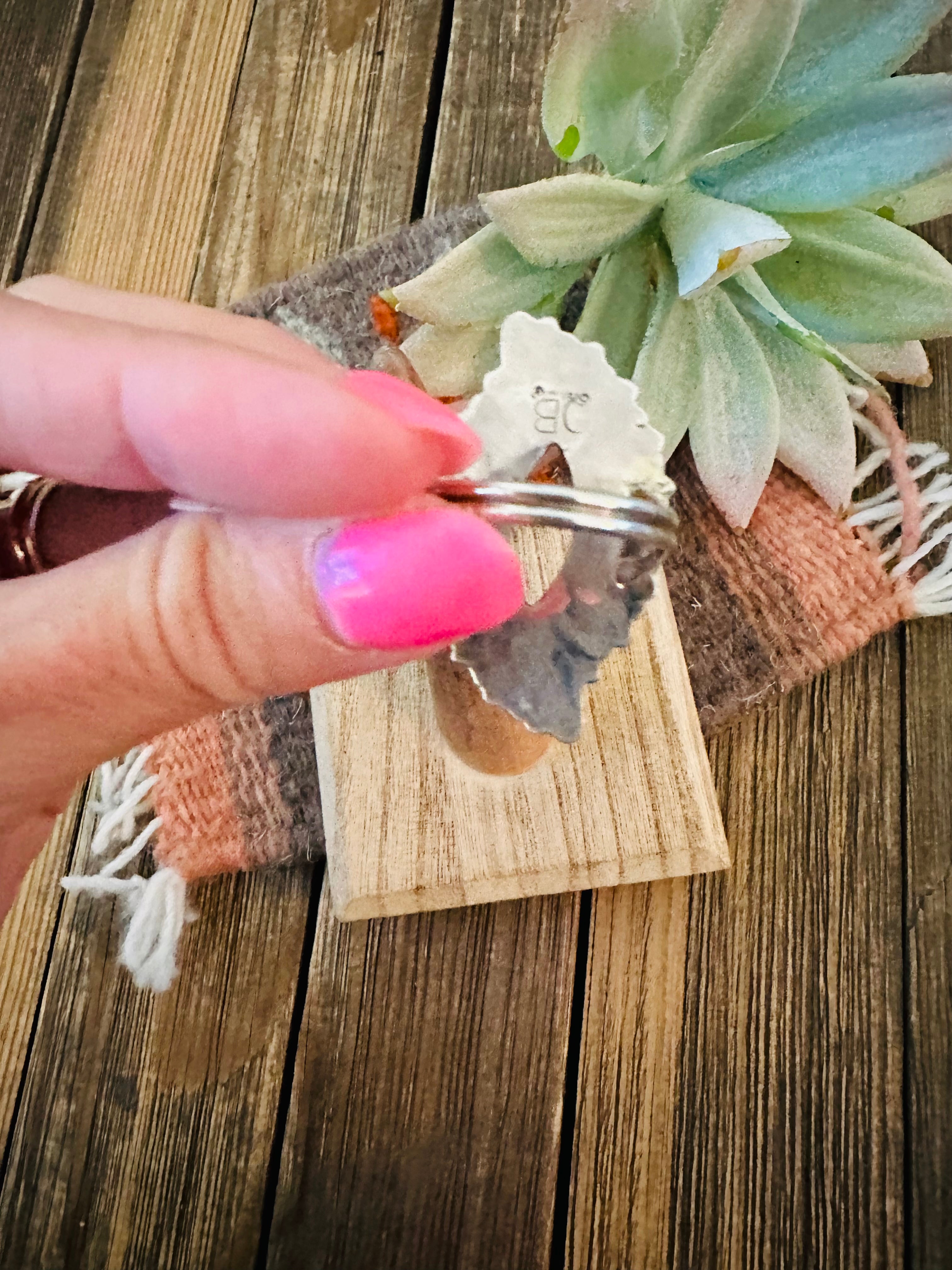 Navajo Sterling Silver And Turquoise Cluster Ring