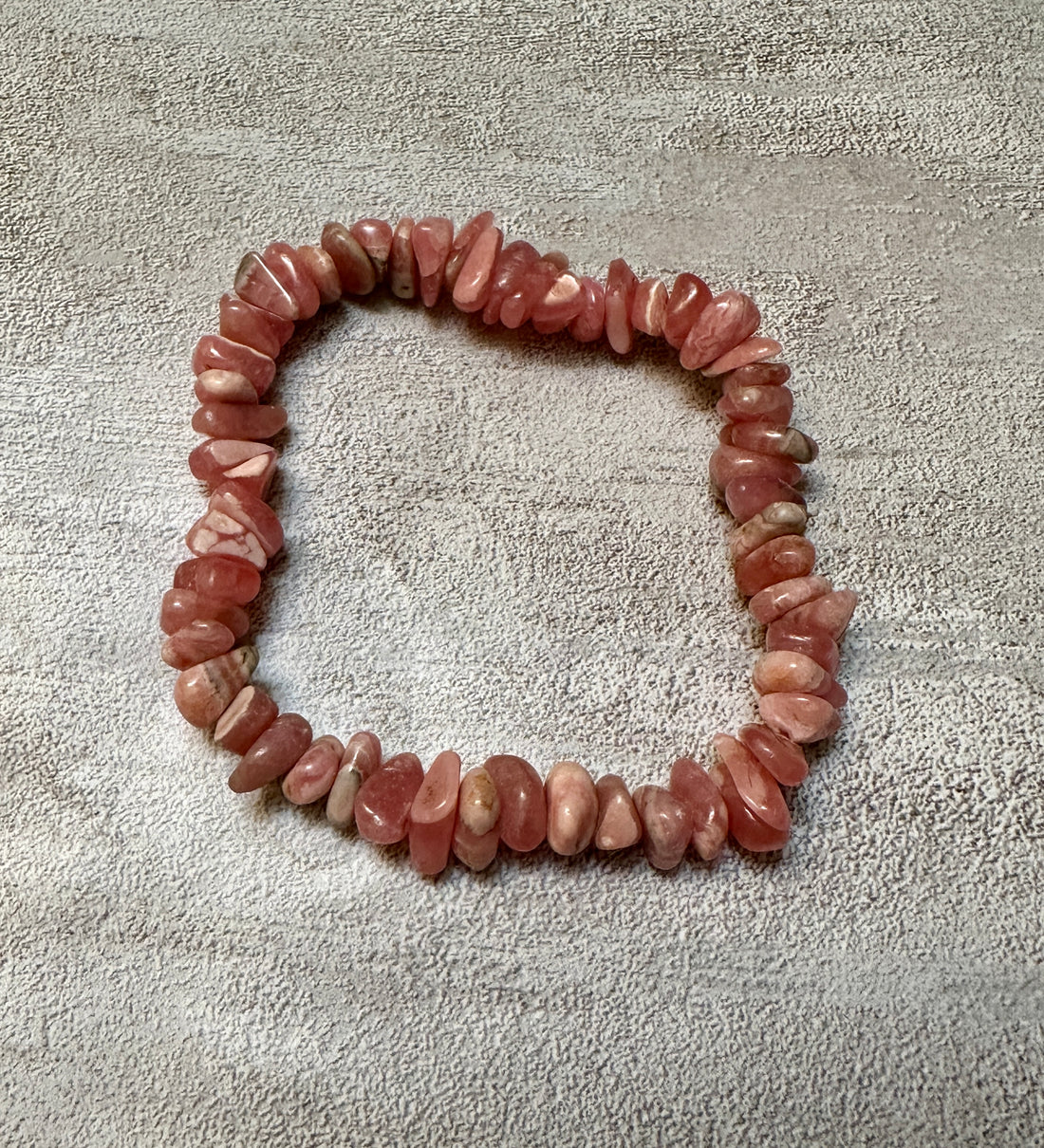 Rhodochrosite beaded Chips stretch bracelet